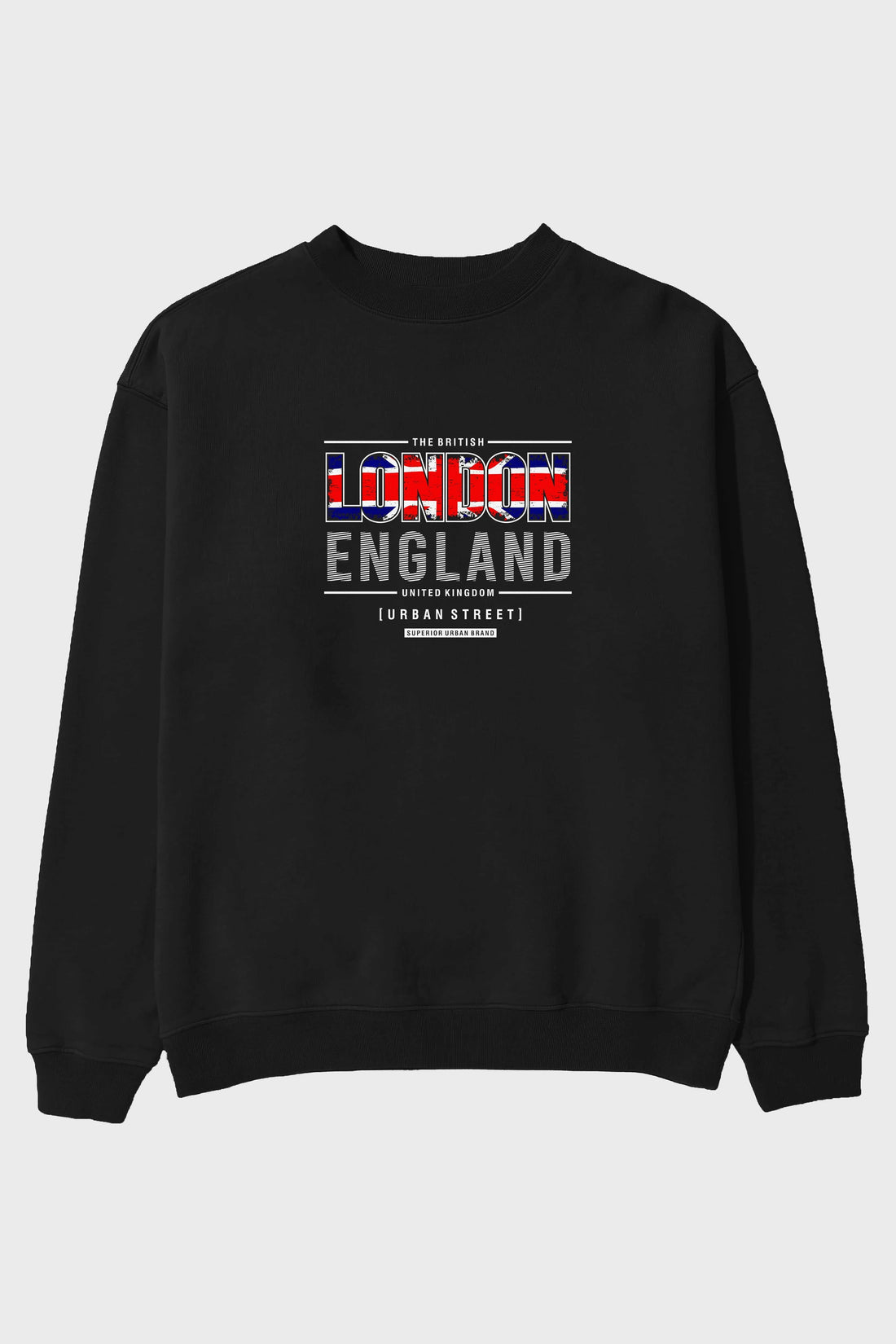 London England Ön Baskılı Oversize Sweatshirt Erkek Kadın Unisex