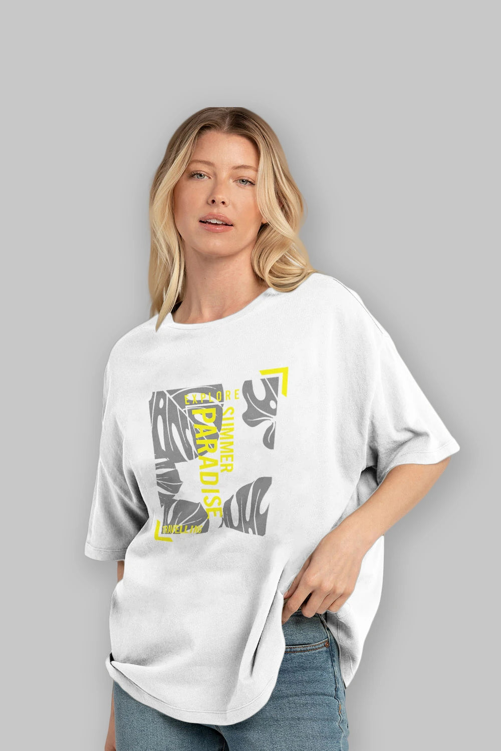 Explore Summer Ön Baskılı Oversize t-shirt Erkek Kadın Unisex