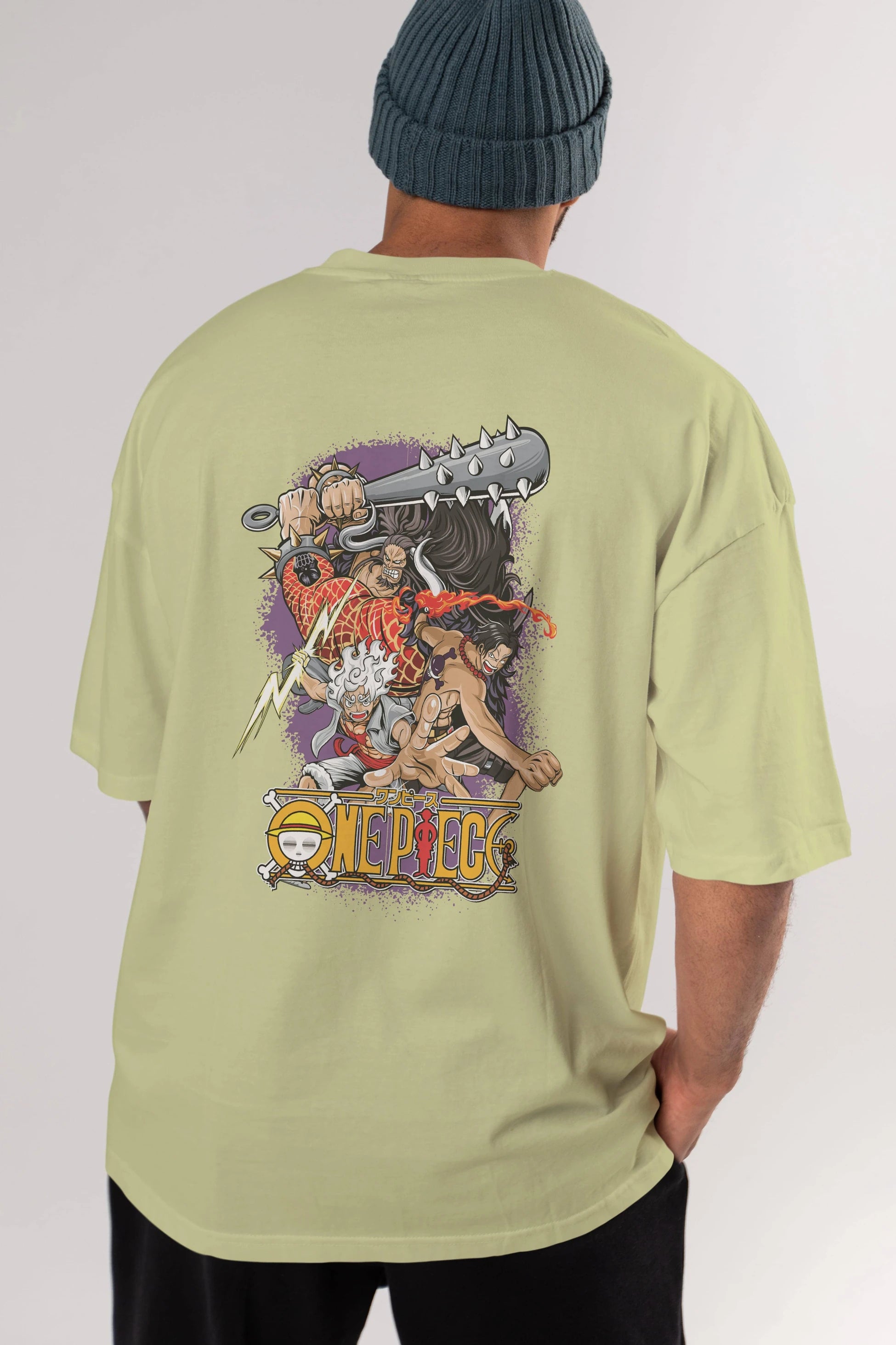 ONE PIECE (6) Anime Arka Baskılı Oversize t-shirt Erkek Kadın Unisex