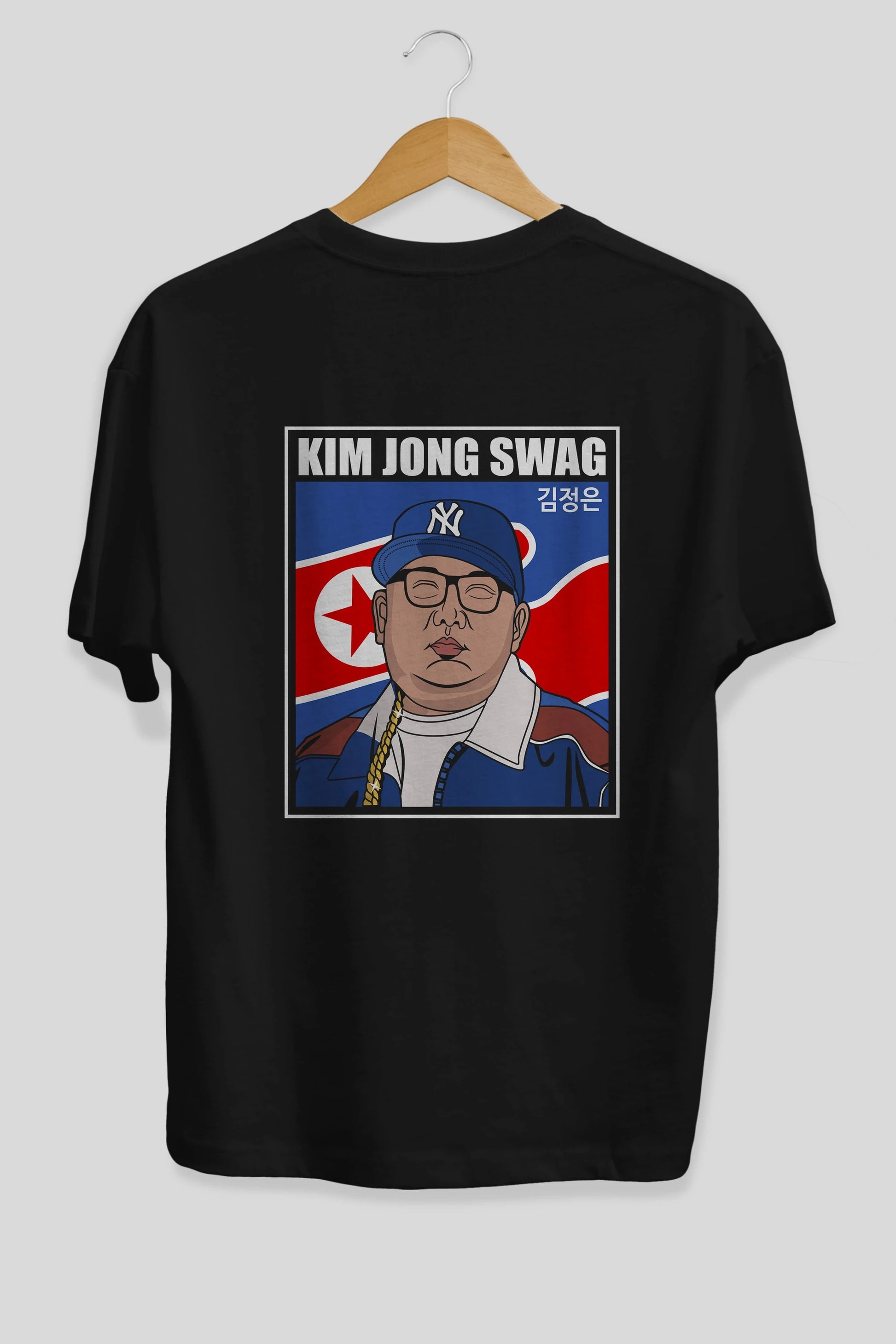 King Jong Swag Arka Baskılı Oversize t-shirt Erkek Kadın Unisex %100 Pamuk tişort