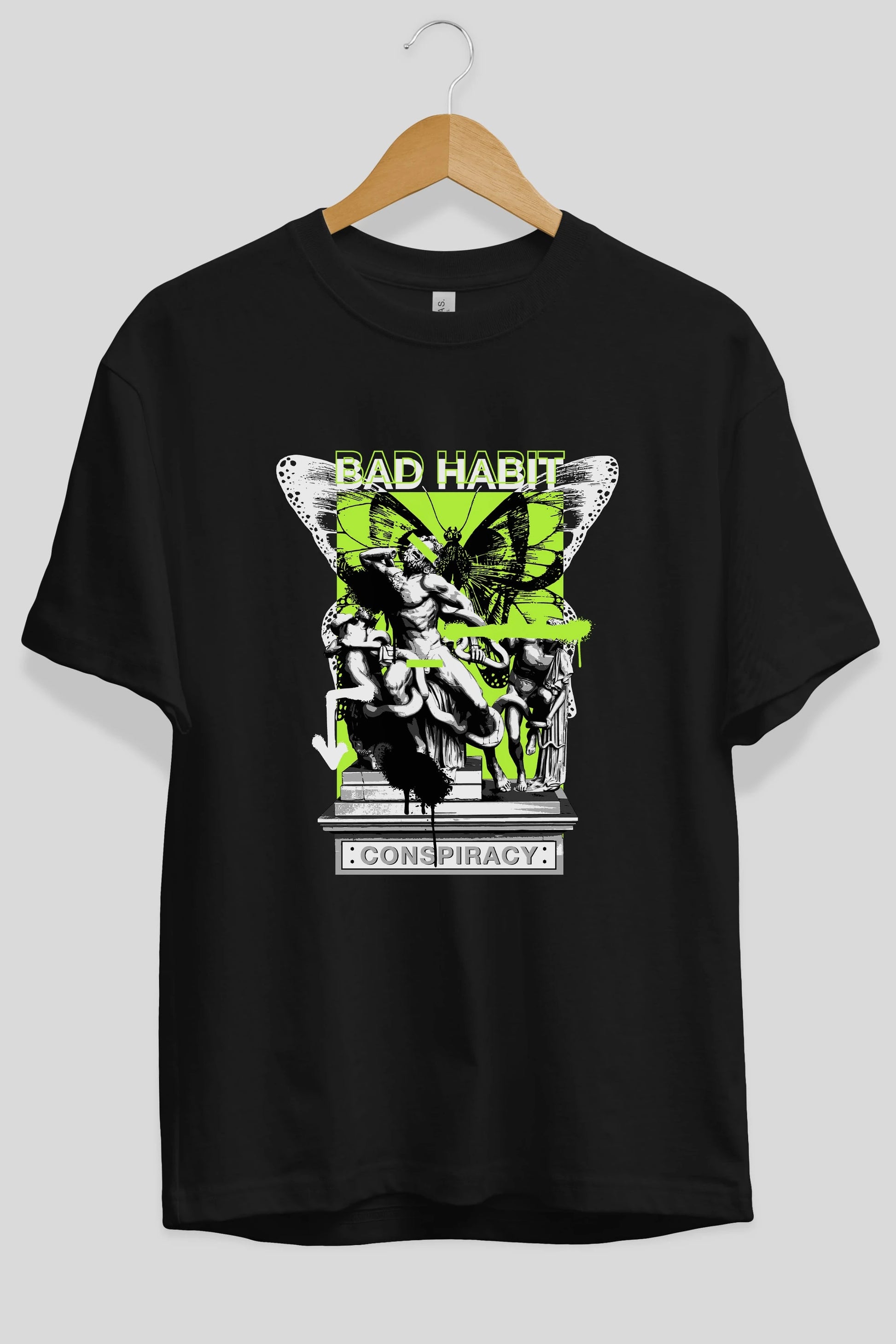 Bad Habit Ön Baskılı Oversize t-shirt Erkek Kadın Unisex