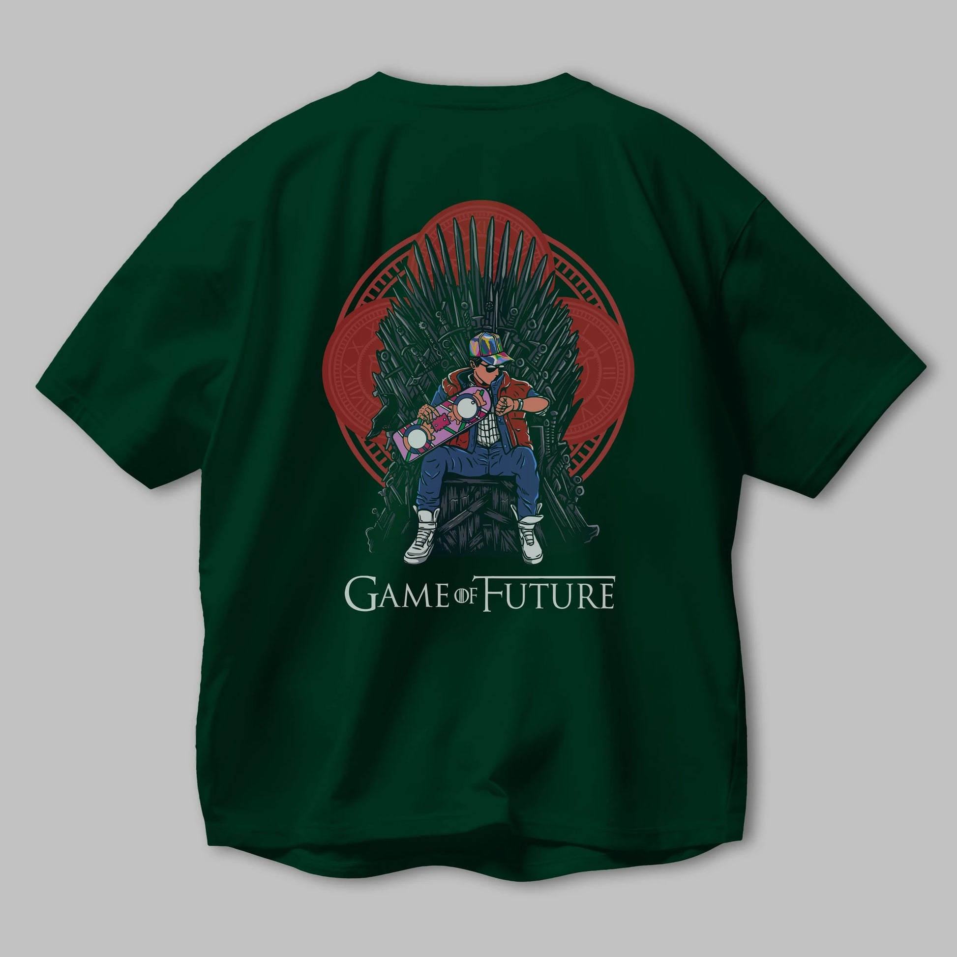 Game Of Future Arka Baskılı Oversize t-shirt Erkek Kadın Unisex %100 Pamuk