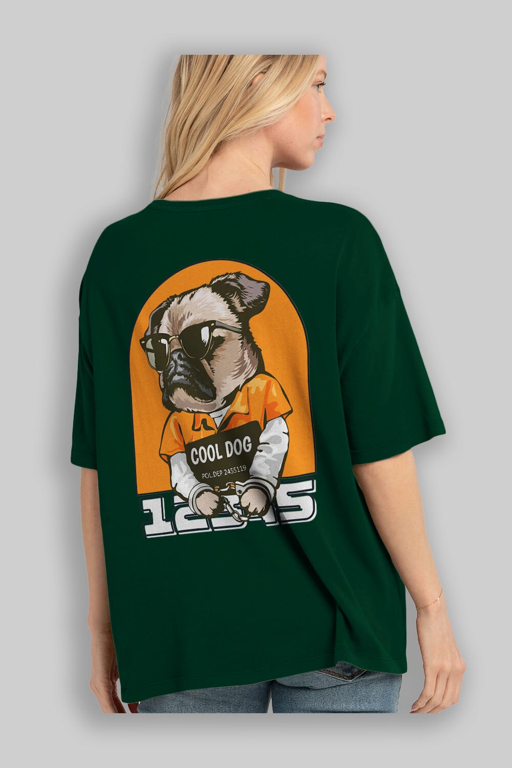 Cool Dog Arka Baskılı Oversize t-shirt Erkek Kadın Unisex