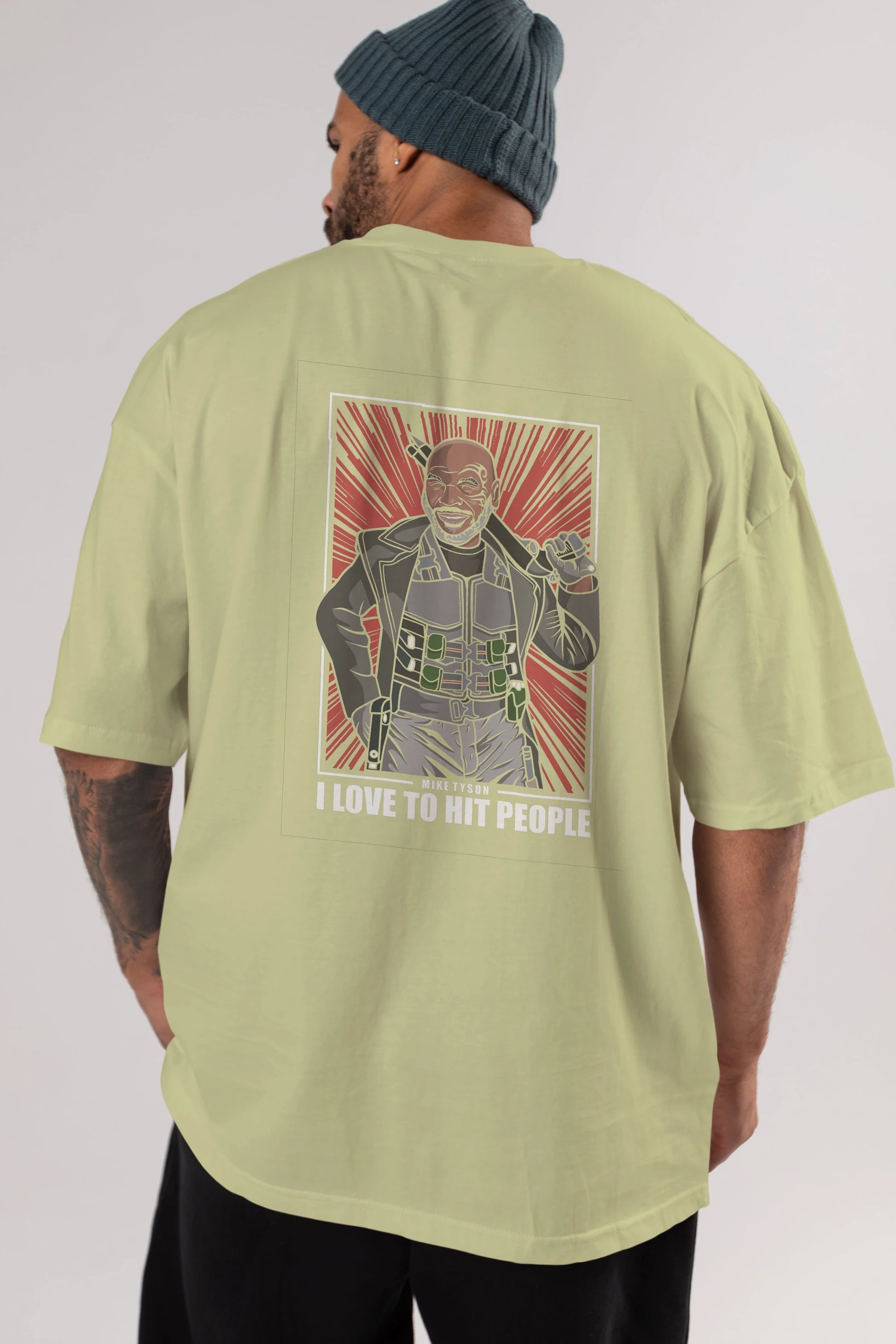 Blade Tyson Arka Baskılı Oversize t-shirt Erkek Kadın Unisex %100 Pamuk tişort