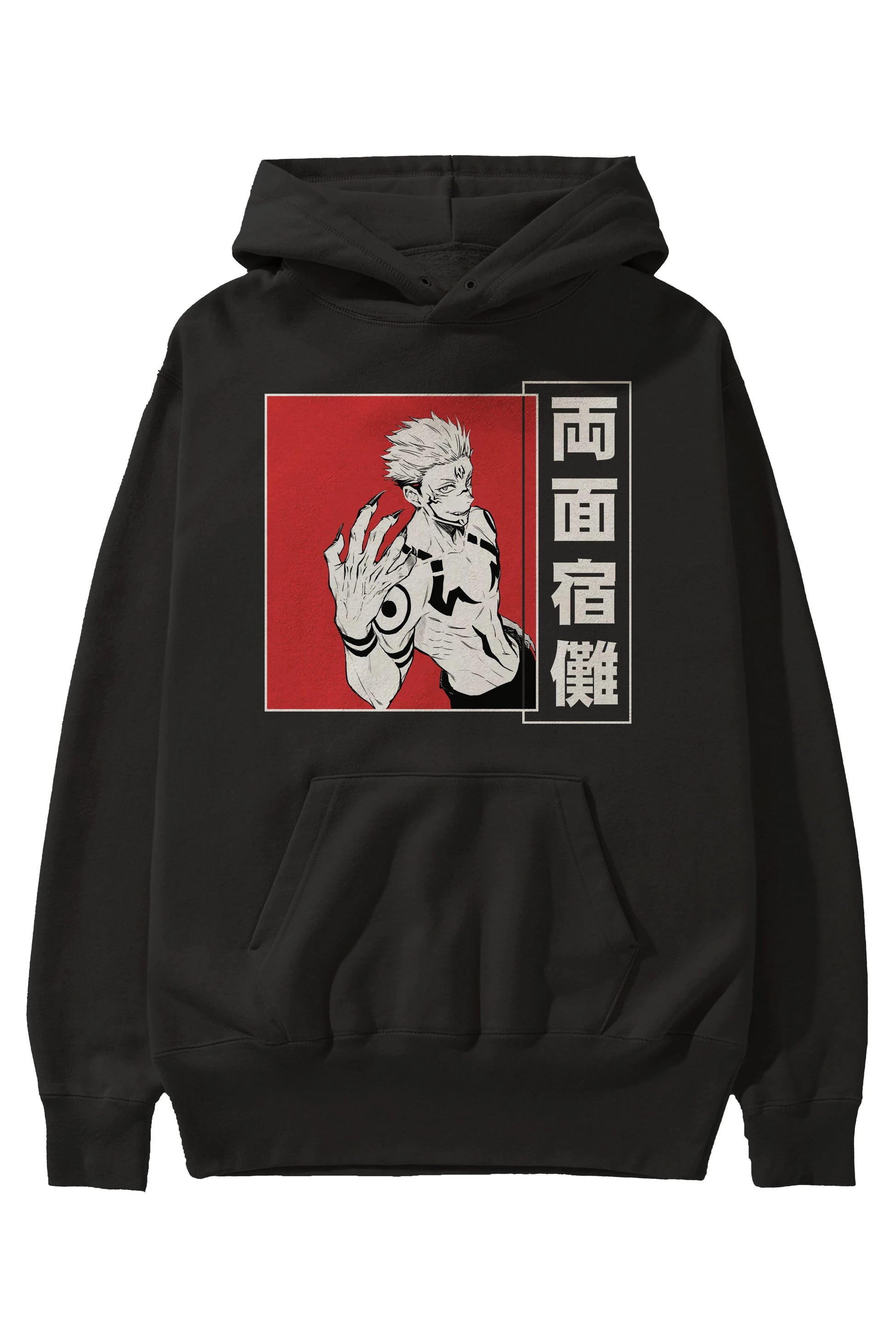 Sukuna Ryoumen 2 Anime Ön Baskılı Hoodie Oversize Kapüşonlu Sweatshirt Erkek Kadın Unisex