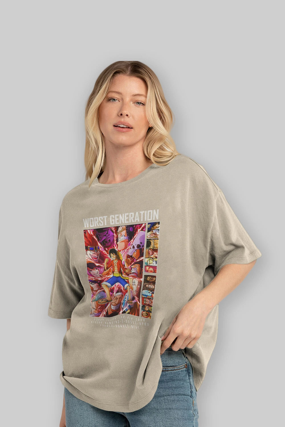 Worst Generation Anime Ön Baskılı Oversize t-shirt Erkek Kadın Unisex