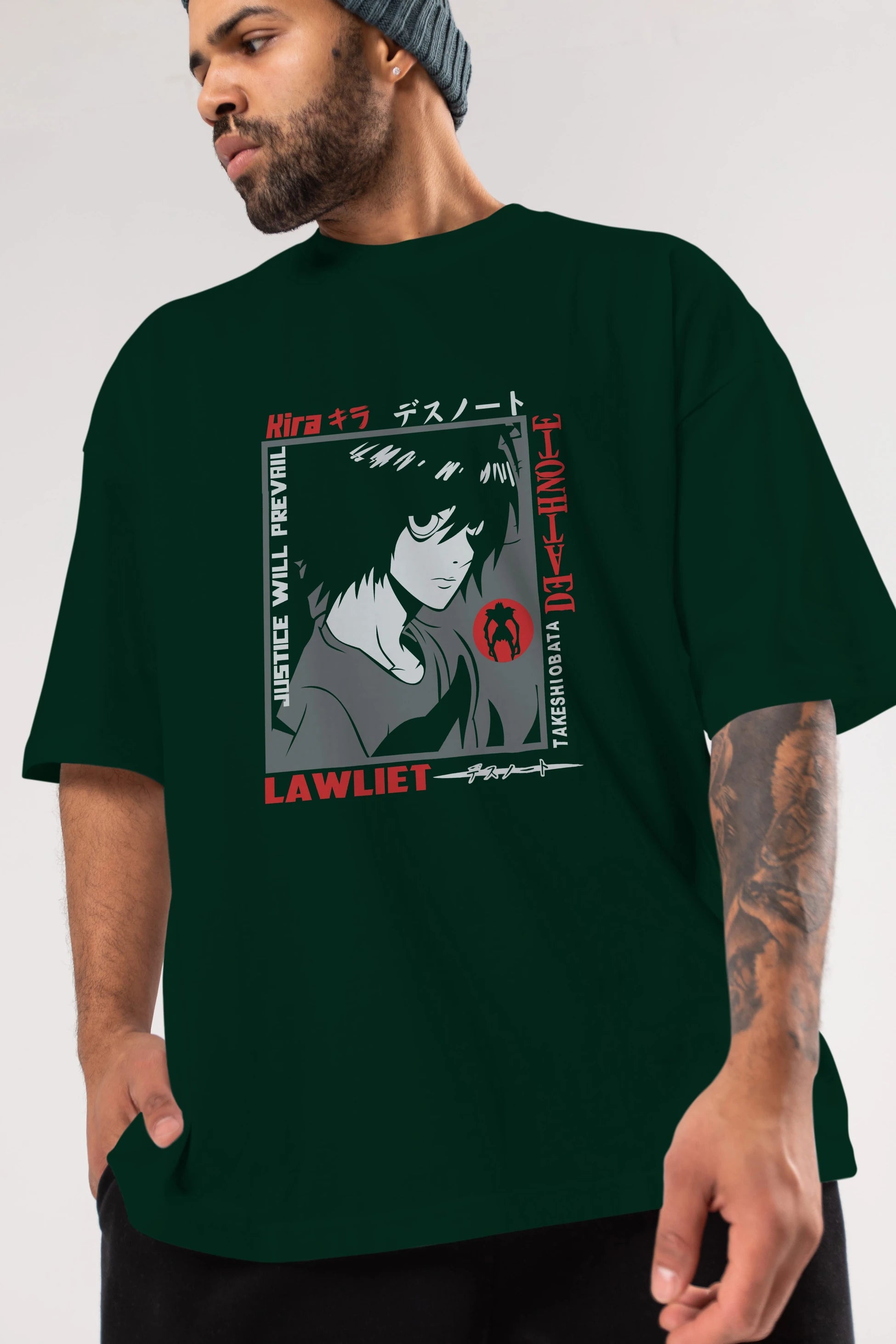 DEATH NOTE Anime Ön Baskılı Oversize t-shirt %100 pamuk Erkek Kadın Unisex