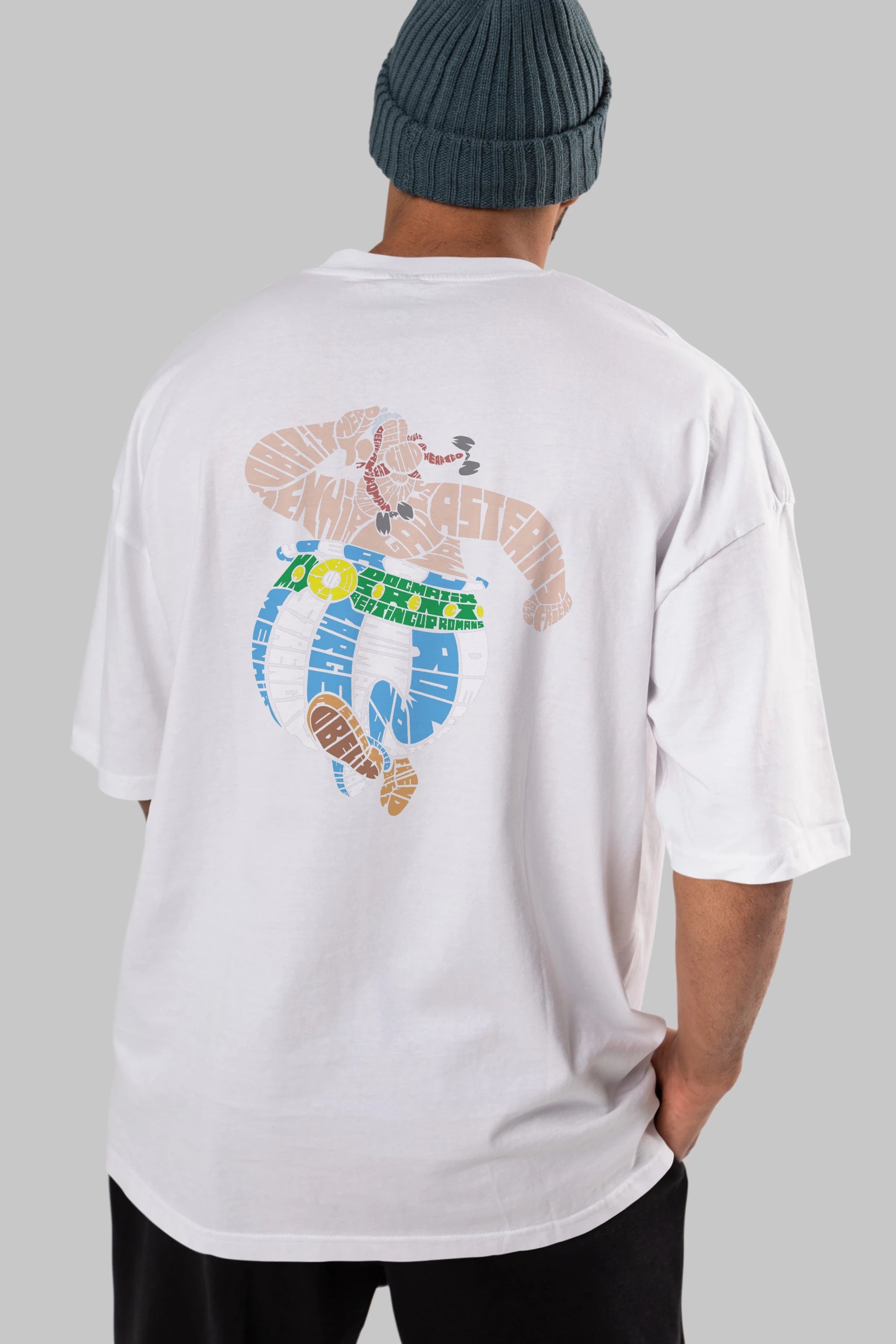 Obelix Arka Baskılı Oversize t-shirt %100 pamuk Erkek Kadın Unisex