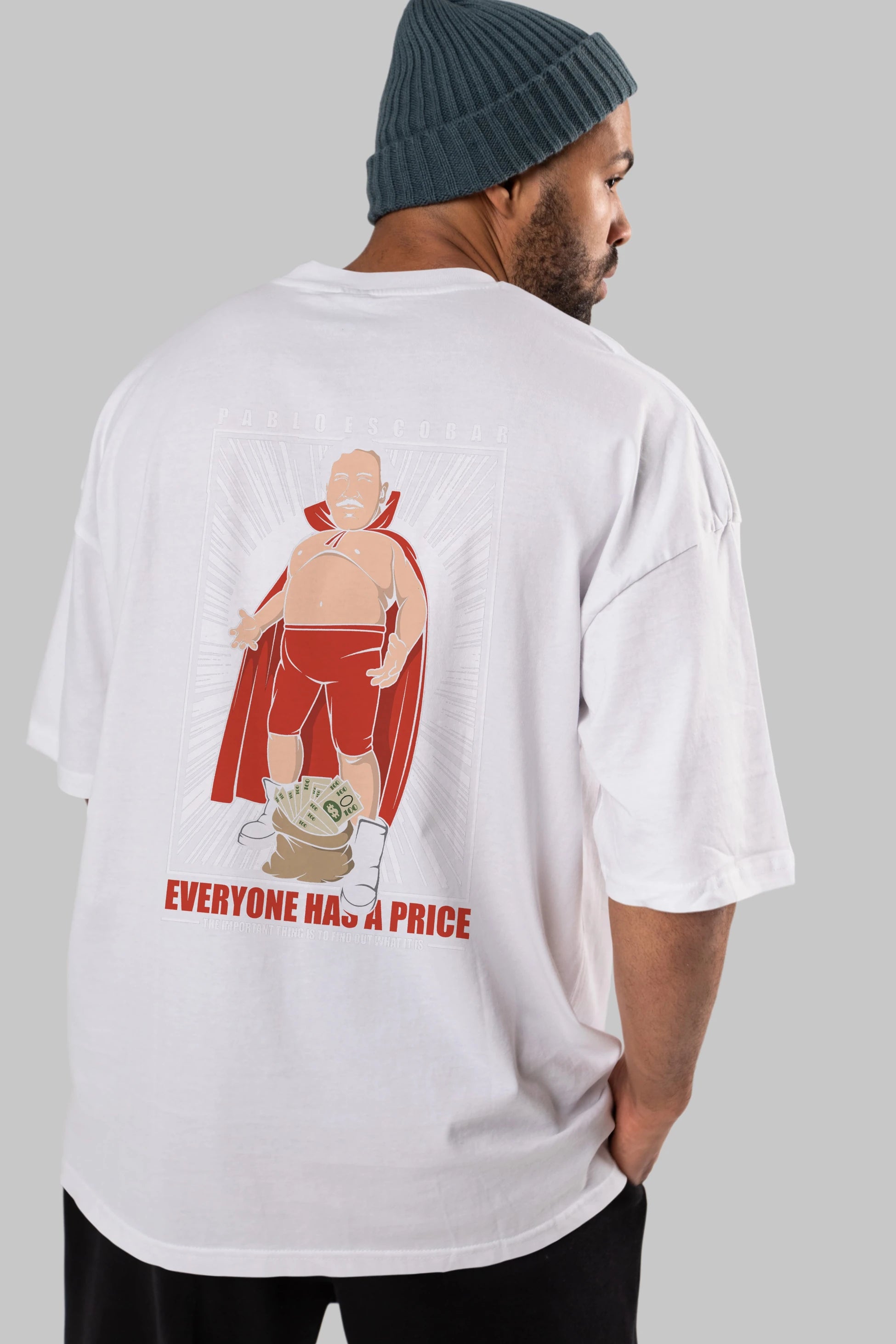 Pablo Escobar Luchador Arka Baskılı Oversize t-shirt Erkek Kadın Unisex %100 Pamuk tişort