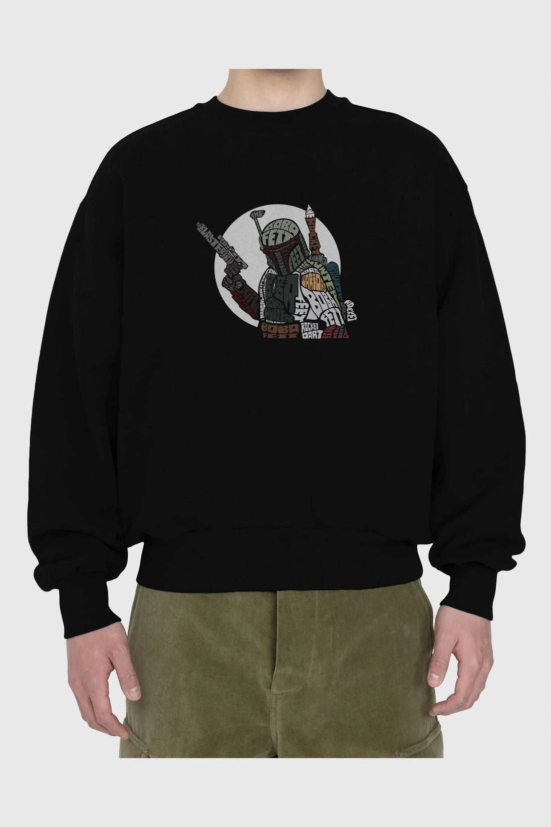 Boba Fett Ön Baskılı Oversize Sweatshirt Erkek Kadın Unisex