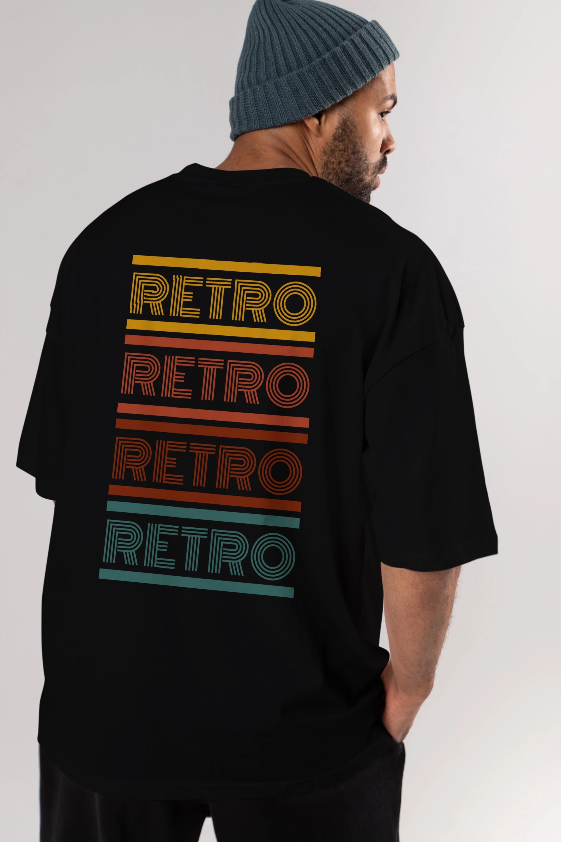 Retro Yazılı Arka Baskılı Oversize t-shirt Erkek Kadın Unisex