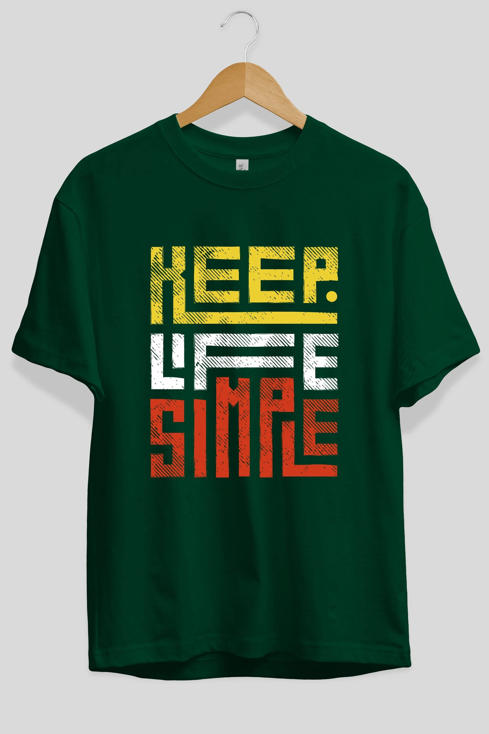 Keep Life Simple Yazılı Ön Baskılı Oversize t-shirt Erkek Kadın Unisex