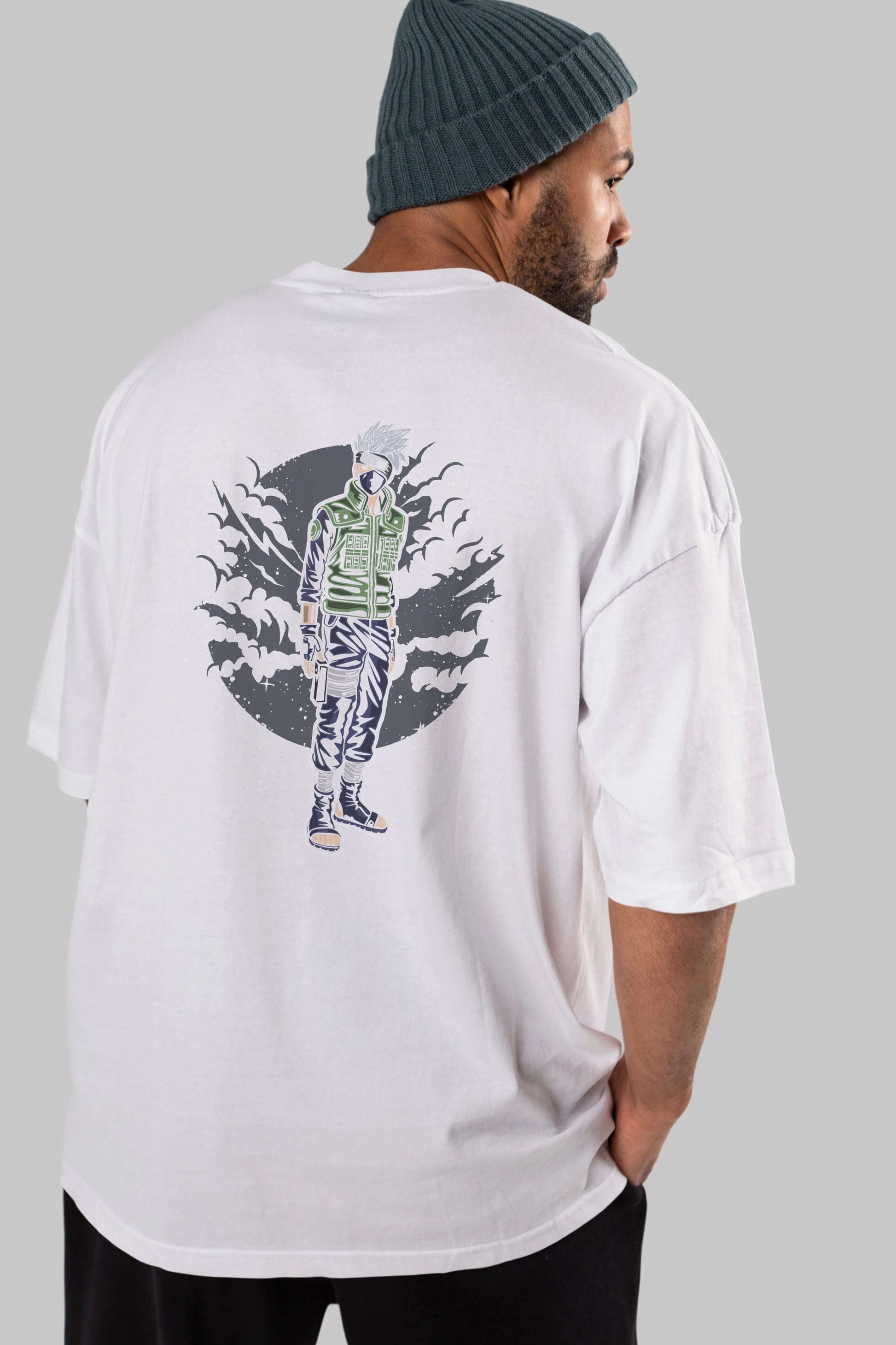 SHINOBI Arka Baskılı Oversize t-shirt Erkek Kadın Unisex %100 Pamuk