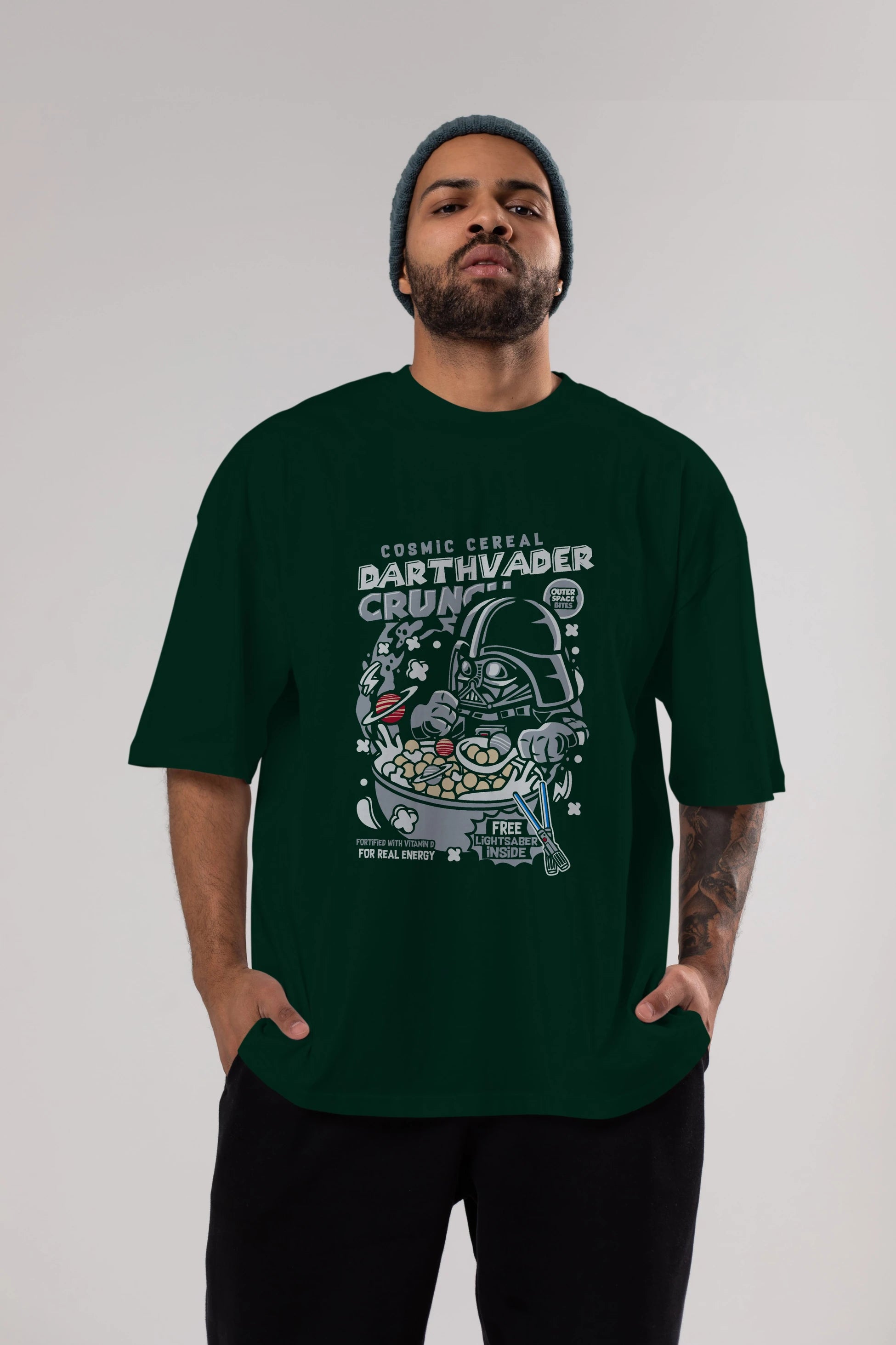 Darth Vader (2) Ön Baskılı Oversize t-shirt Erkek Kadın Unisex %100 Pamuk Bisiklet Yaka tişort