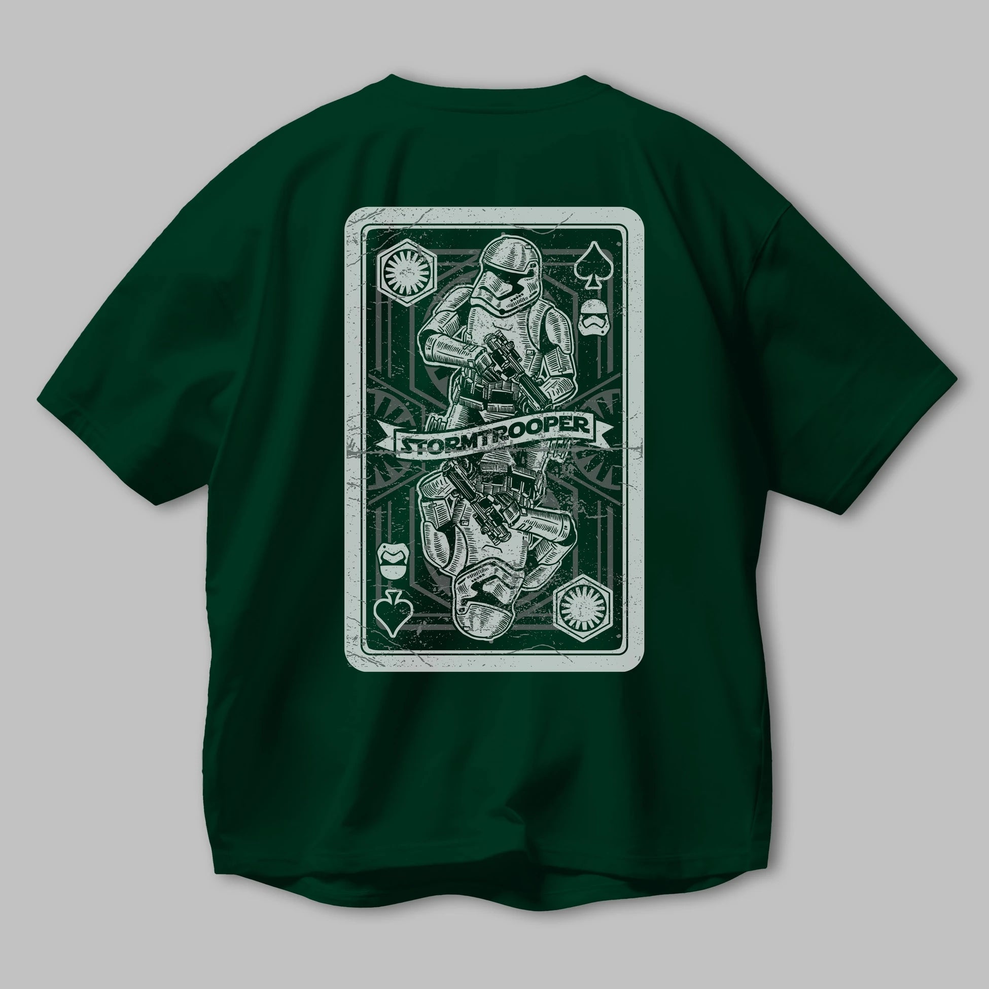 Stormtrooper Playing Card Arka Baskılı Oversize t-shirt Erkek Kadın Unisex %100 Pamuk