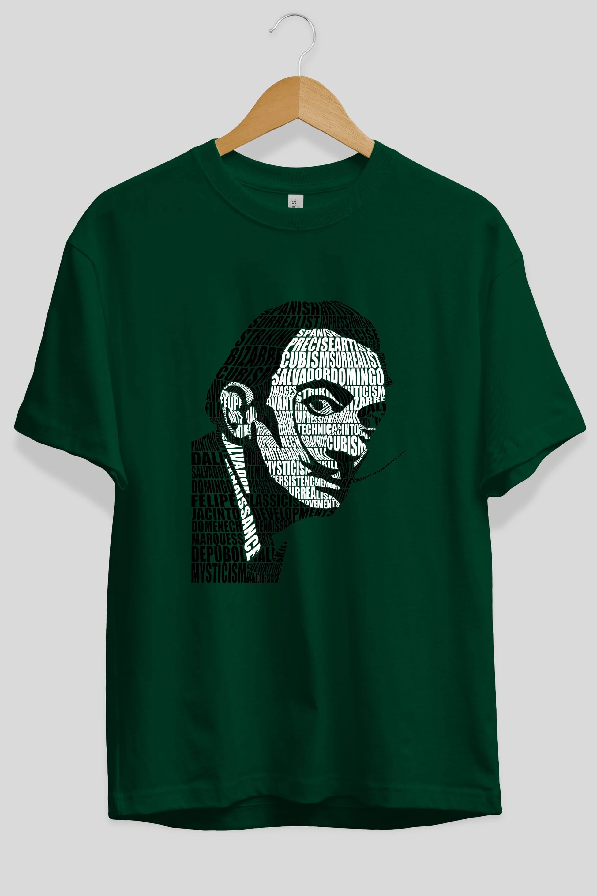 Salvador Dali Calligram Ön Baskılı Oversize t-shirt %100 pamuk Erkek Kadın Unisex