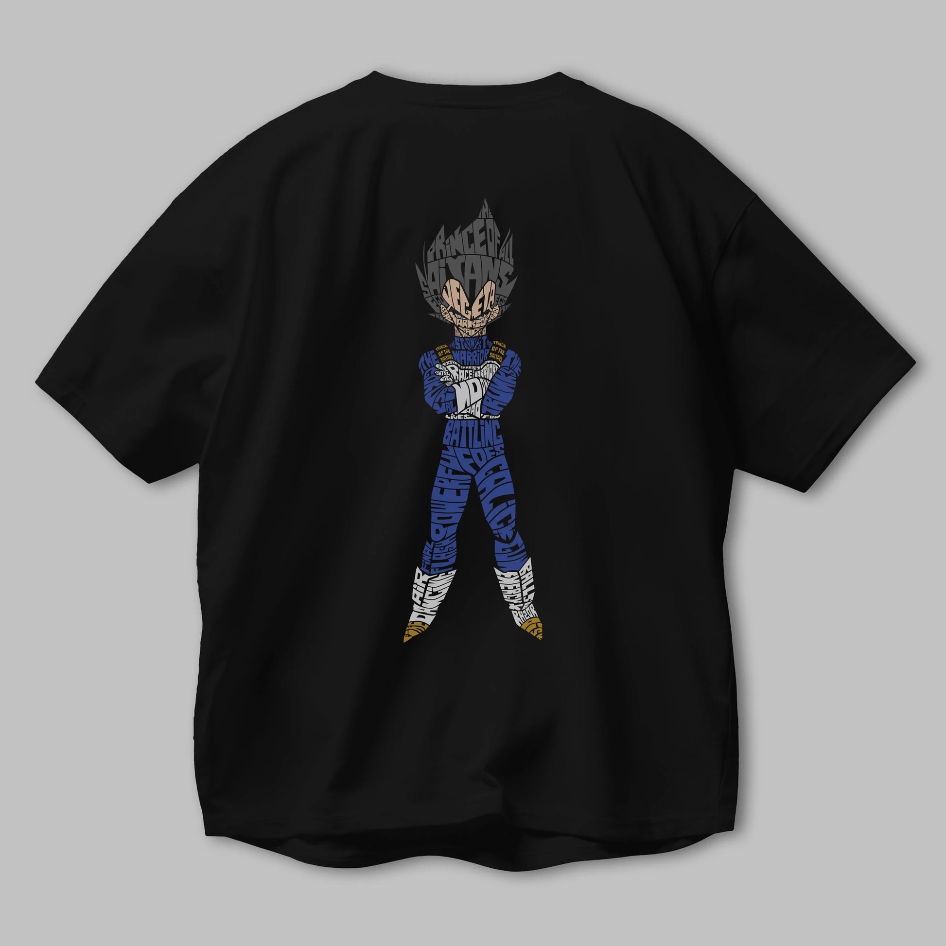 Vegeta Arka Baskılı Oversize t-shirt %100 pamuk Erkek Kadın Unisex