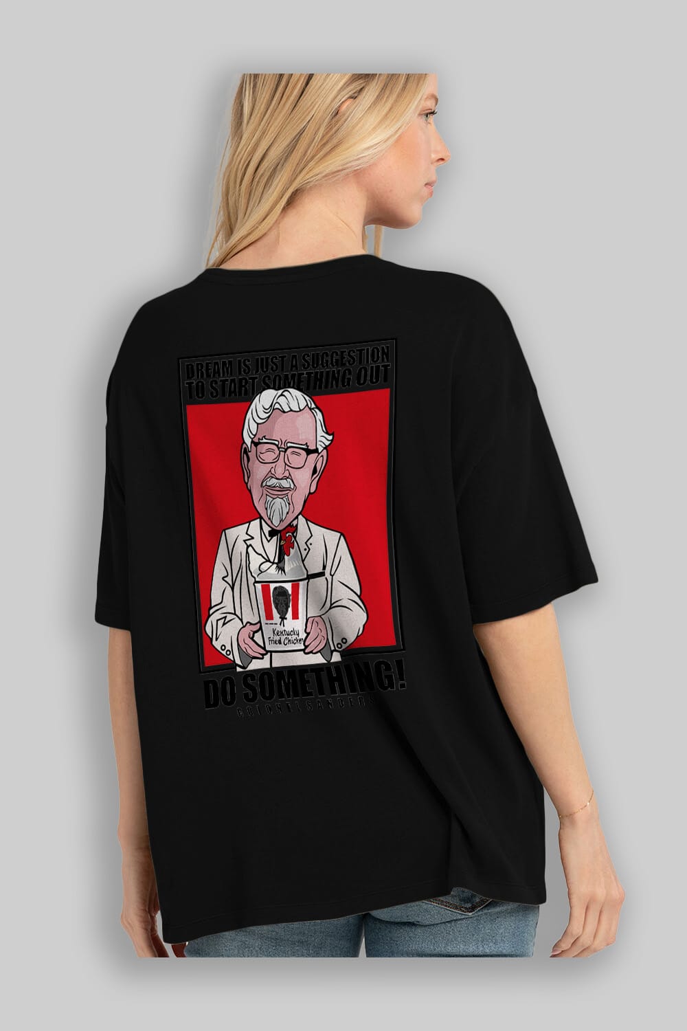 Colonel Sanders Arka Baskılı Oversize t-shirt Erkek Kadın Unisex %100 Pamuk tişort