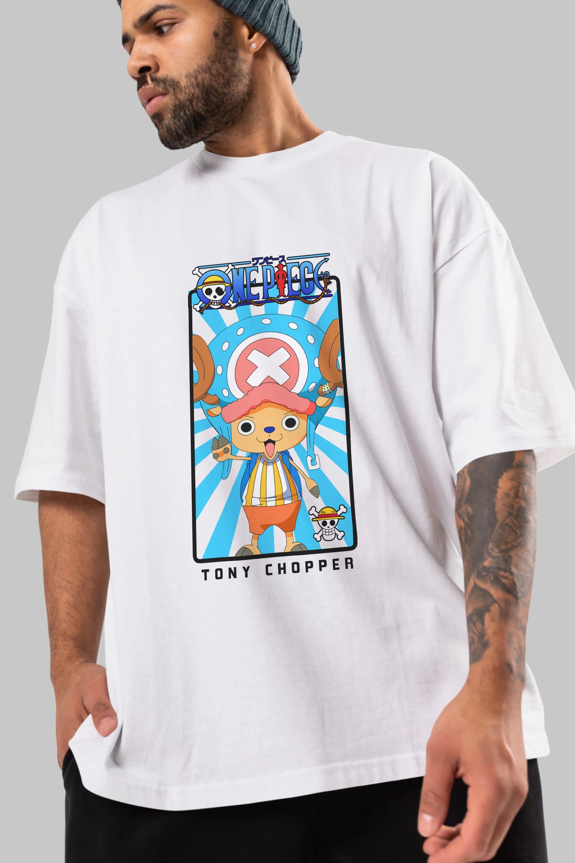 Chopper Anime Ön Baskılı Oversize t-shirt Erkek Kadın Unisex