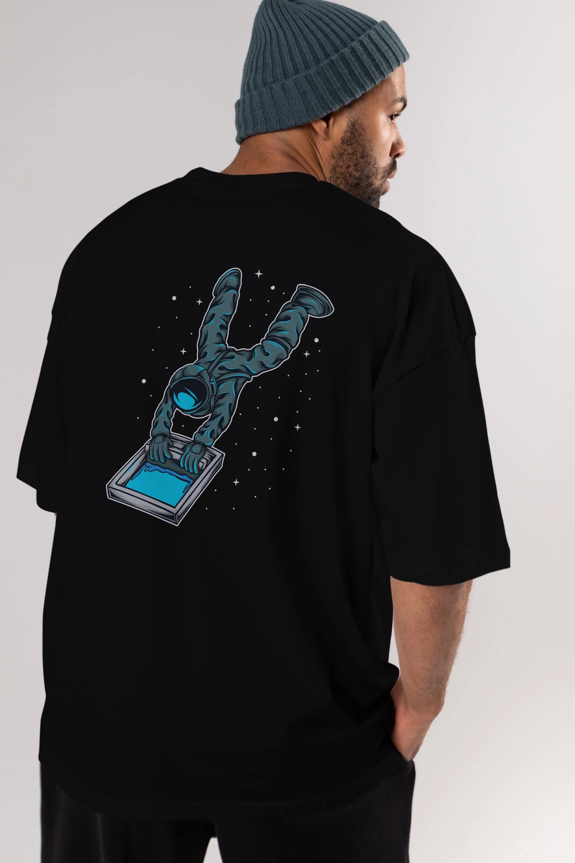 Astroscreen Arka Baskılı Oversize t-shirt Erkek Kadın Unisex