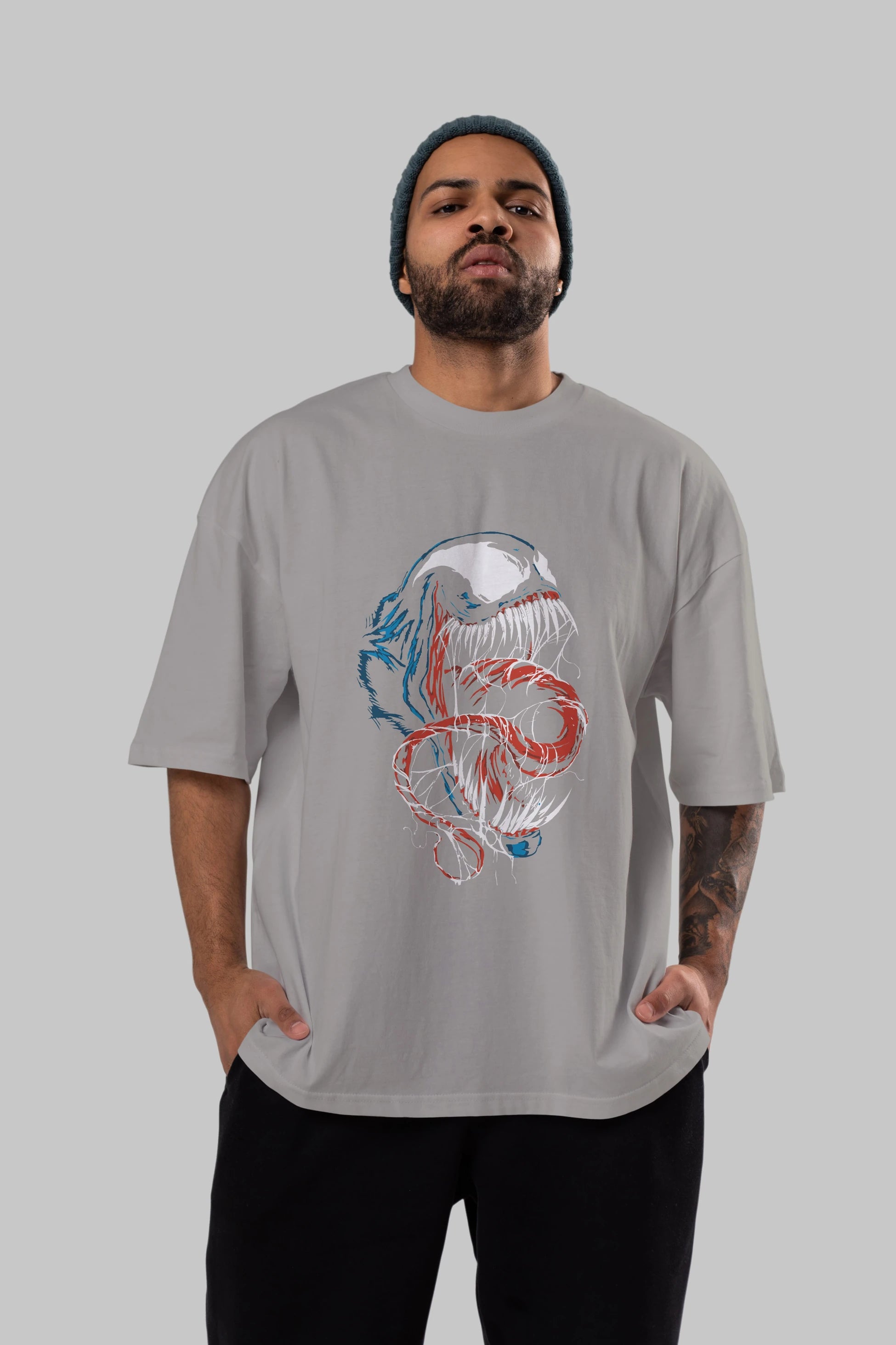 Venom (10) Ön Baskılı Oversize t-shirt Erkek Kadın Unisex %100 Pamuk Bisiklet Yaka tişort
