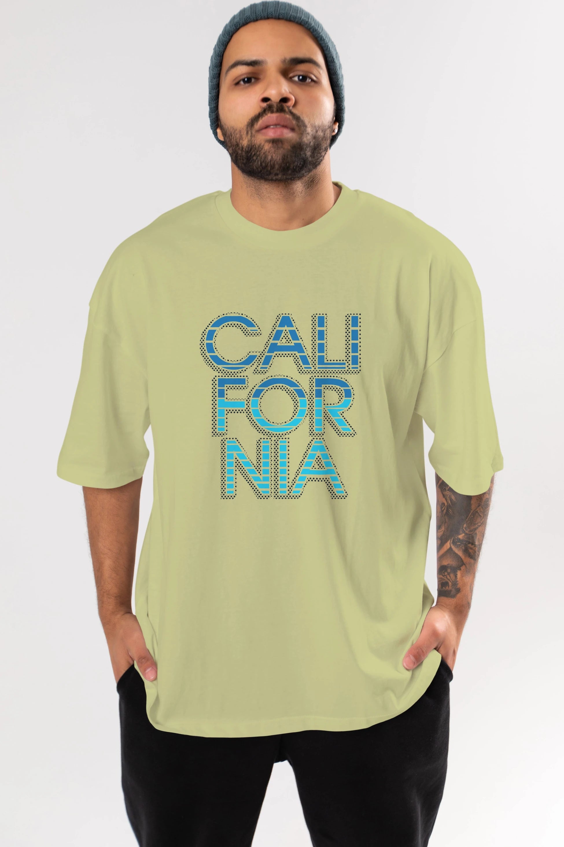 California 3 Ön Baskılı Oversize t-shirt Erkek Kadın Unisex