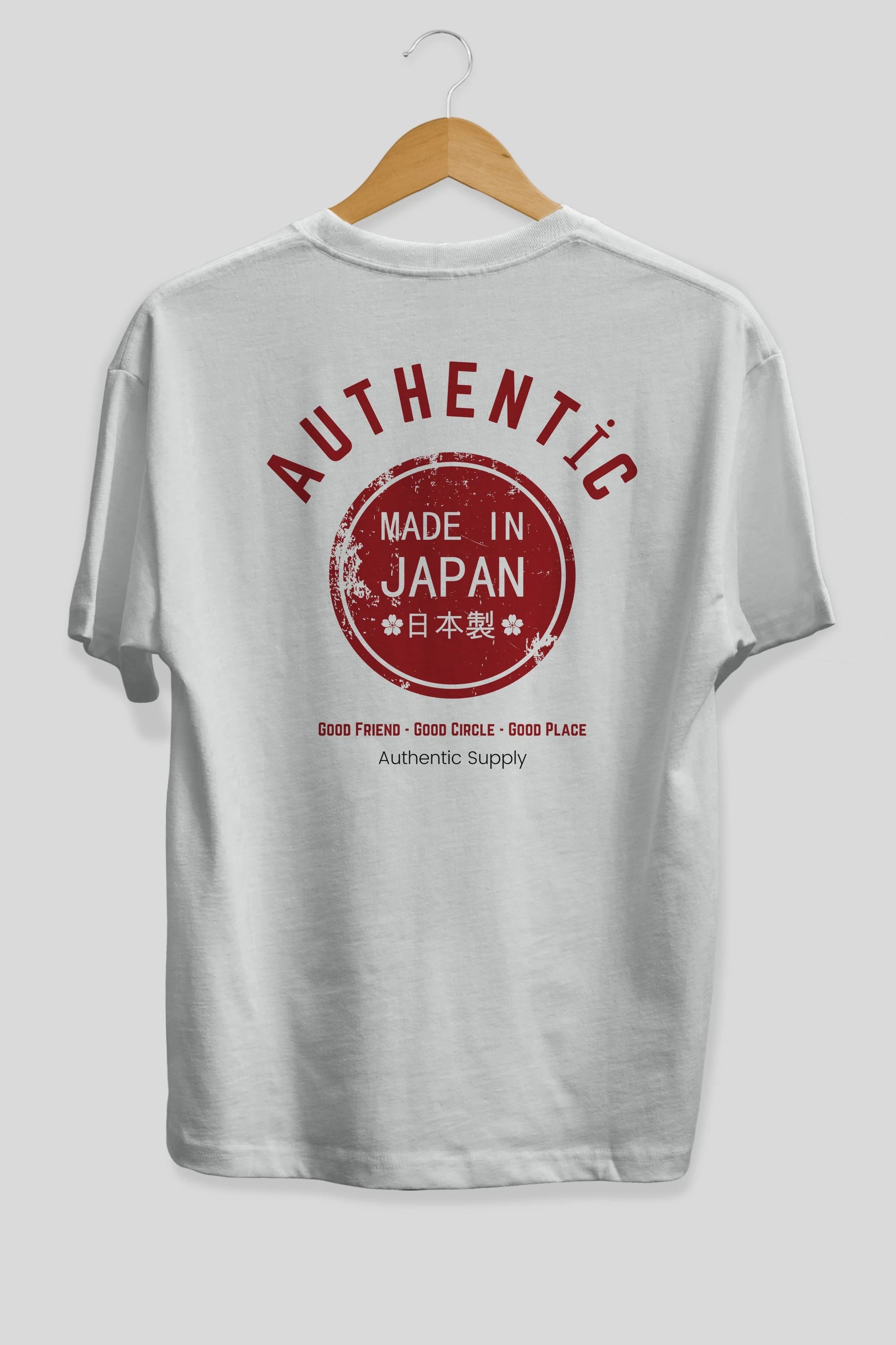 Authentic Japan Style Arka Baskılı Oversize t-shirt Erkek Kadın Unisex