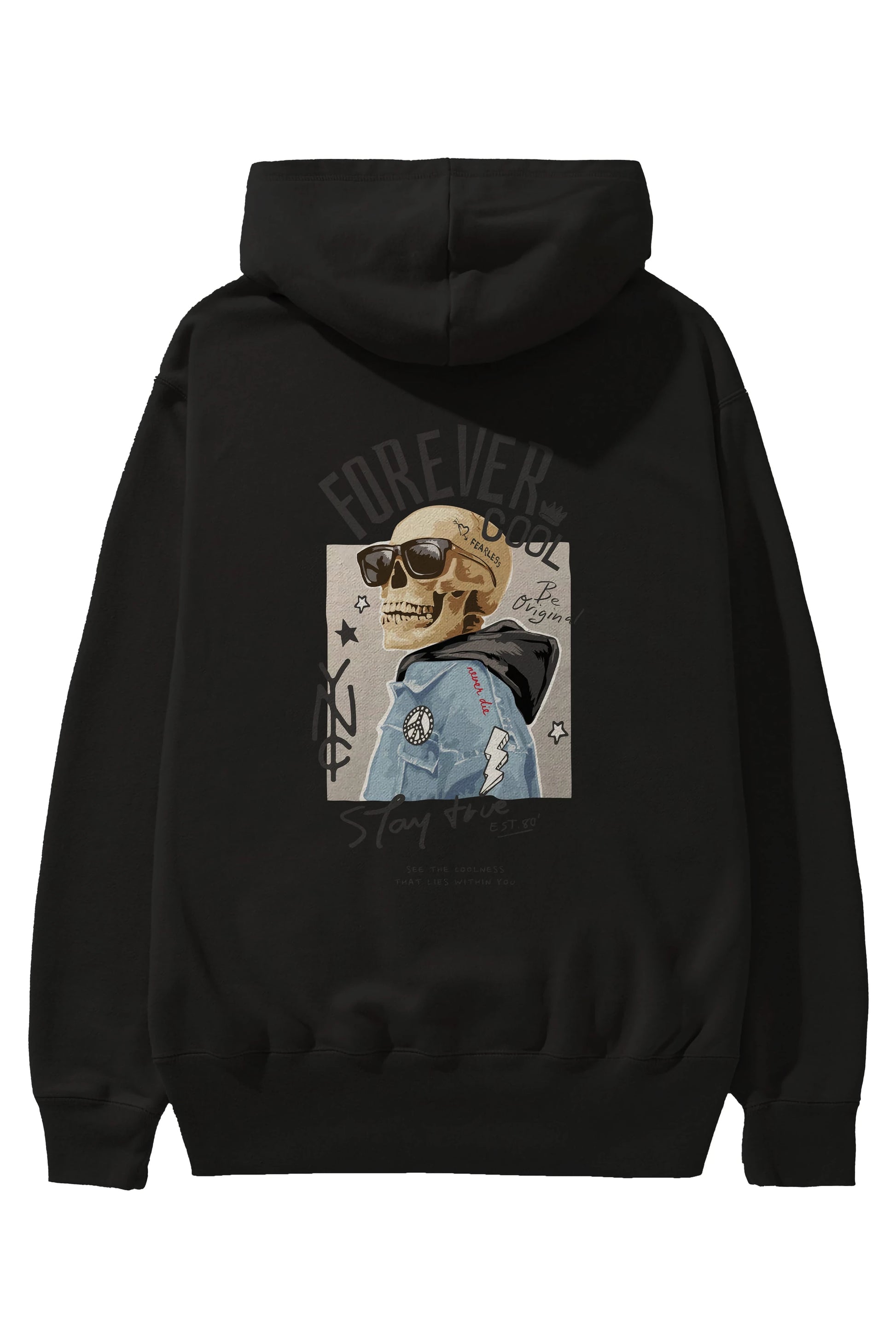 Teddy Bear Forever Cool Arka Baskılı Hoodie Oversize Kapüşonlu Sweatshirt Erkek Kadın Unisex