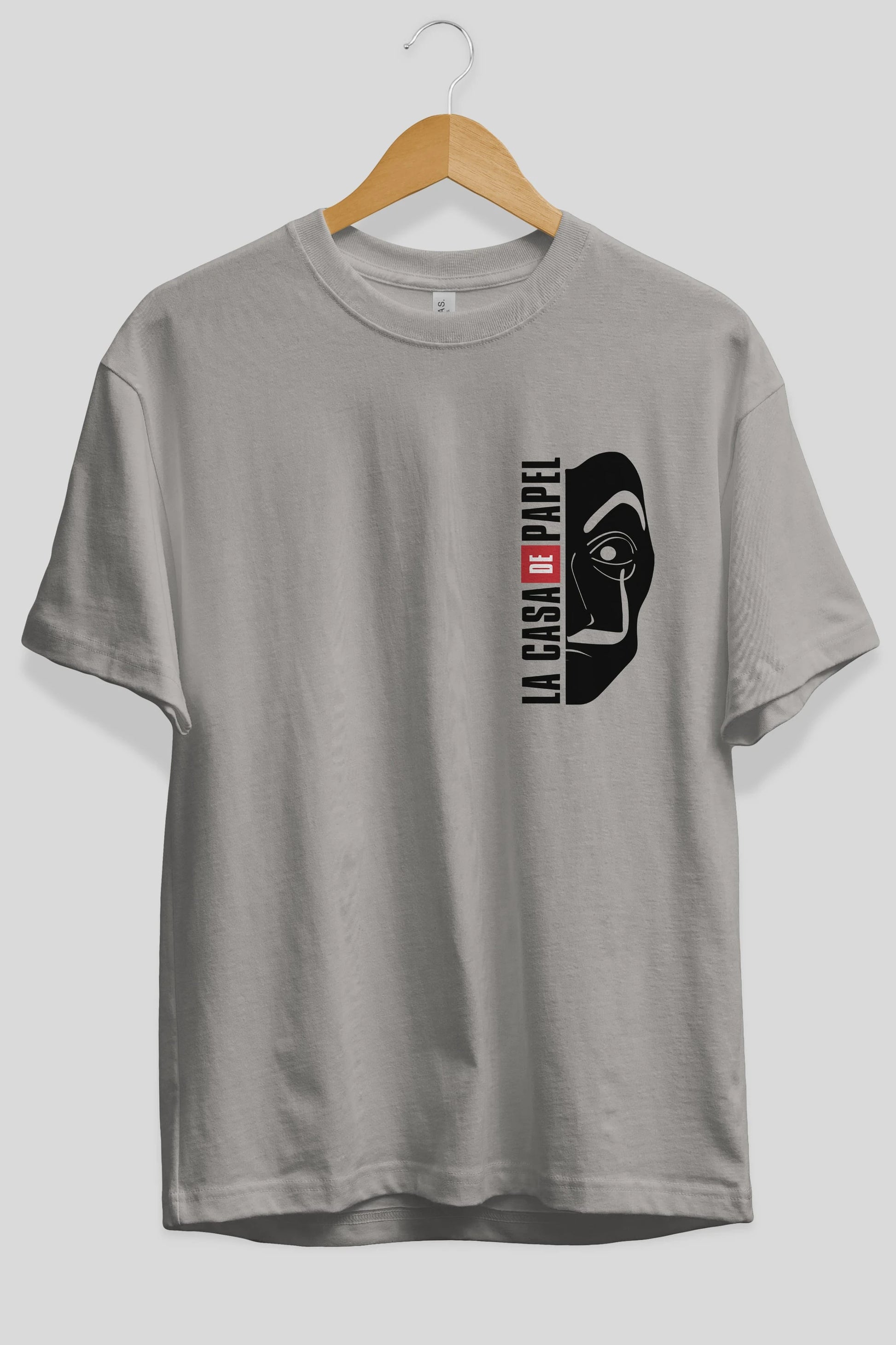 La Casa De Papel (3) Ön Sol Baskılı Oversize t-shirt Erkek Kadın Unisex %100 Pamuk Bisiklet Yaka tişort