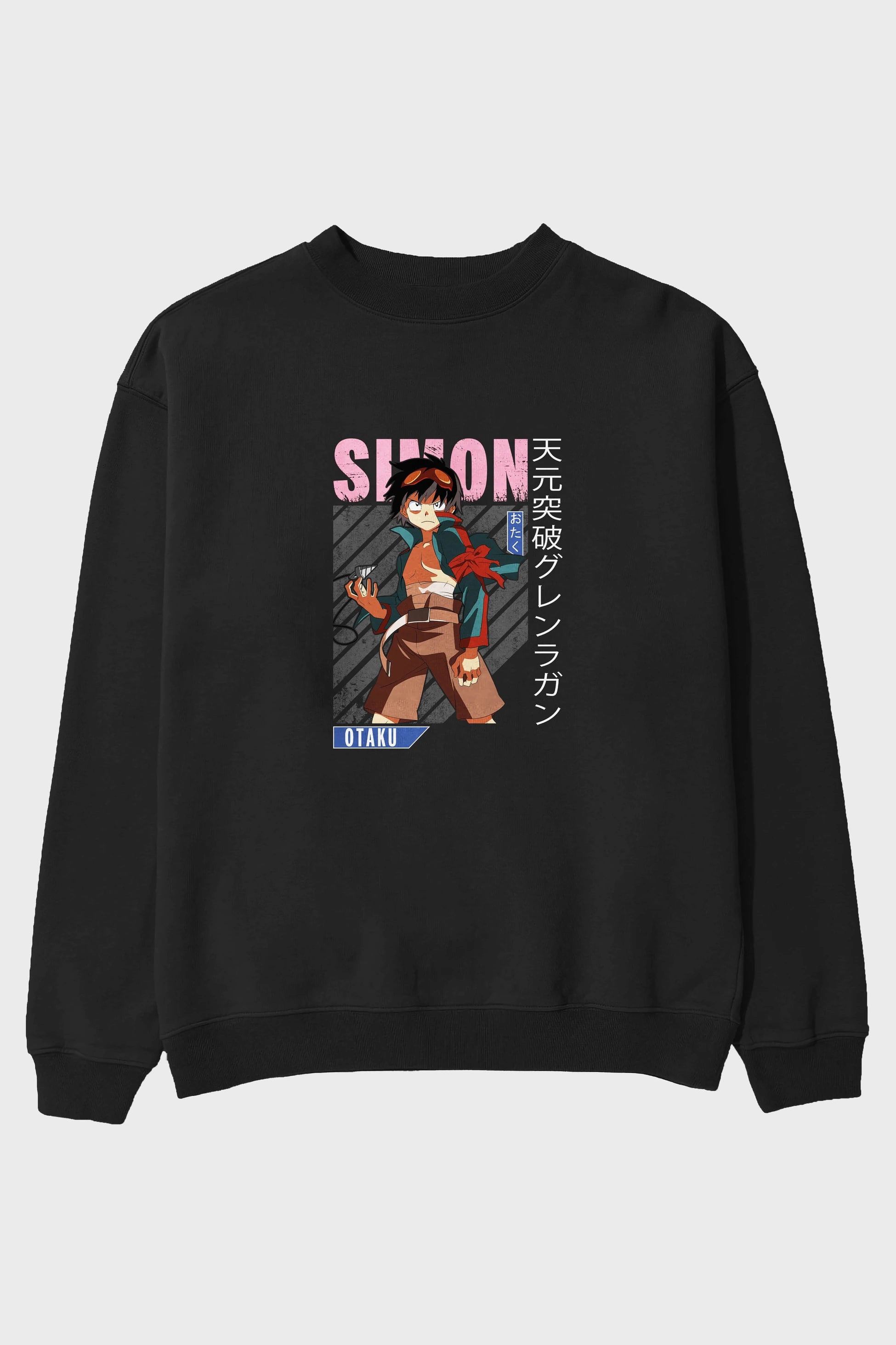 Simon 5 Anime Ön Baskılı Oversize Sweatshirt Erkek Kadın Unisex