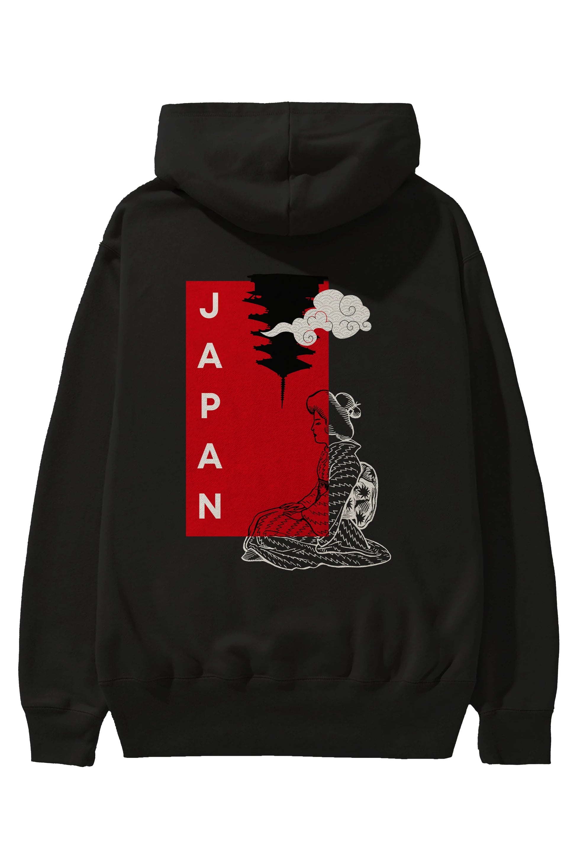 Japan Yazılı Streetwear Arka Baskılı Oversize Hoodie Kapüşonlu Sweatshirt Erkek Kadın Unisex