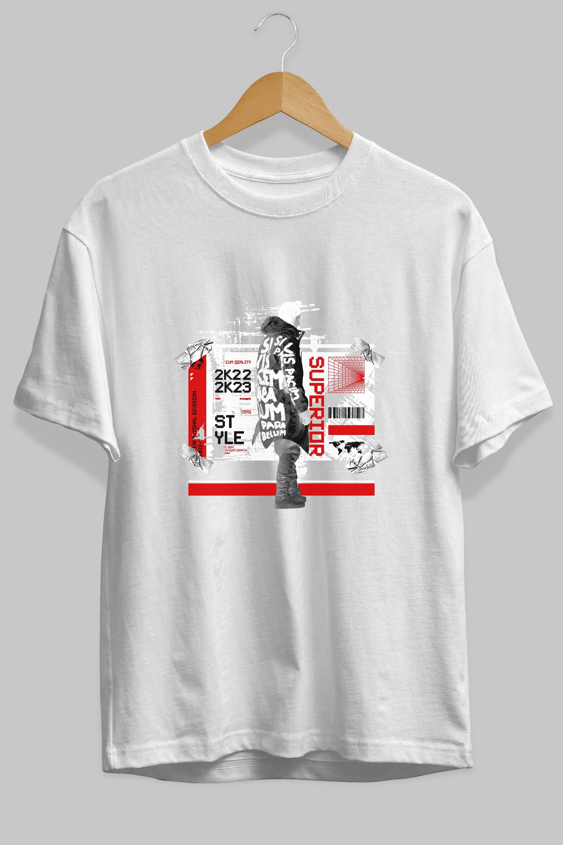 Superior Ön Baskılı Oversize t-shirt Erkek Kadın Unisex