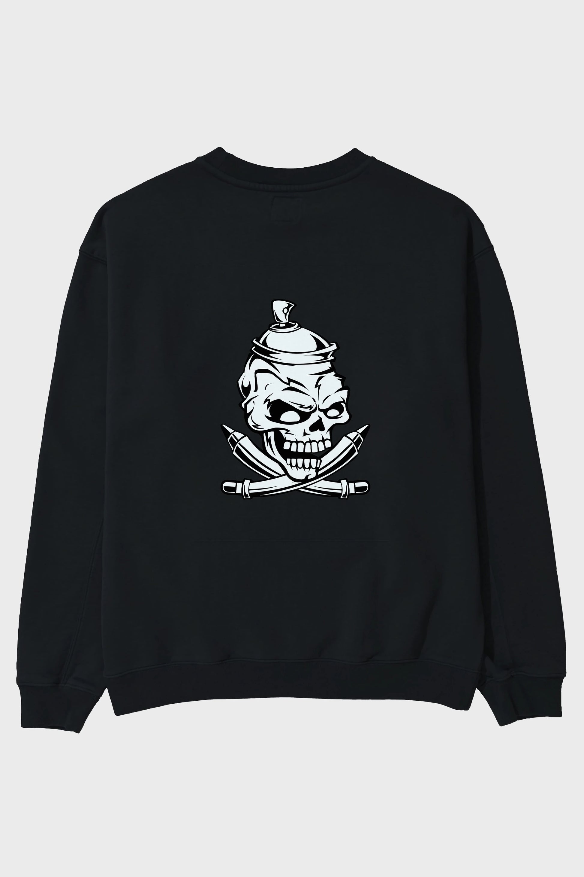 Skull Grafity Arka Baskılı Oversize Sweatshirt Erkek Kadın Unisex