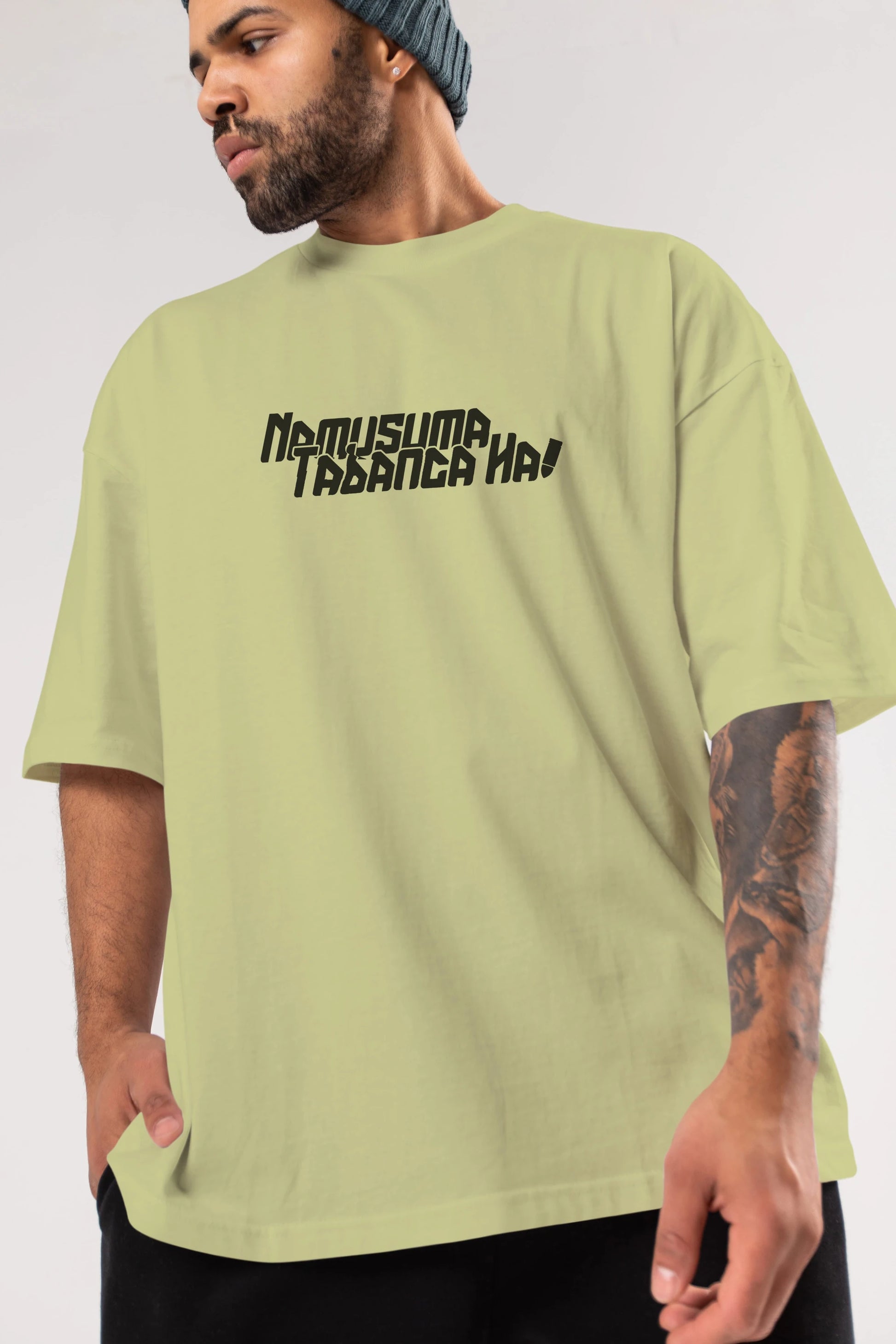 Namusuma Tabanca Ha Ön Baskılı Oversize t-shirt %100 pamuk Erkek Kadın Unisex