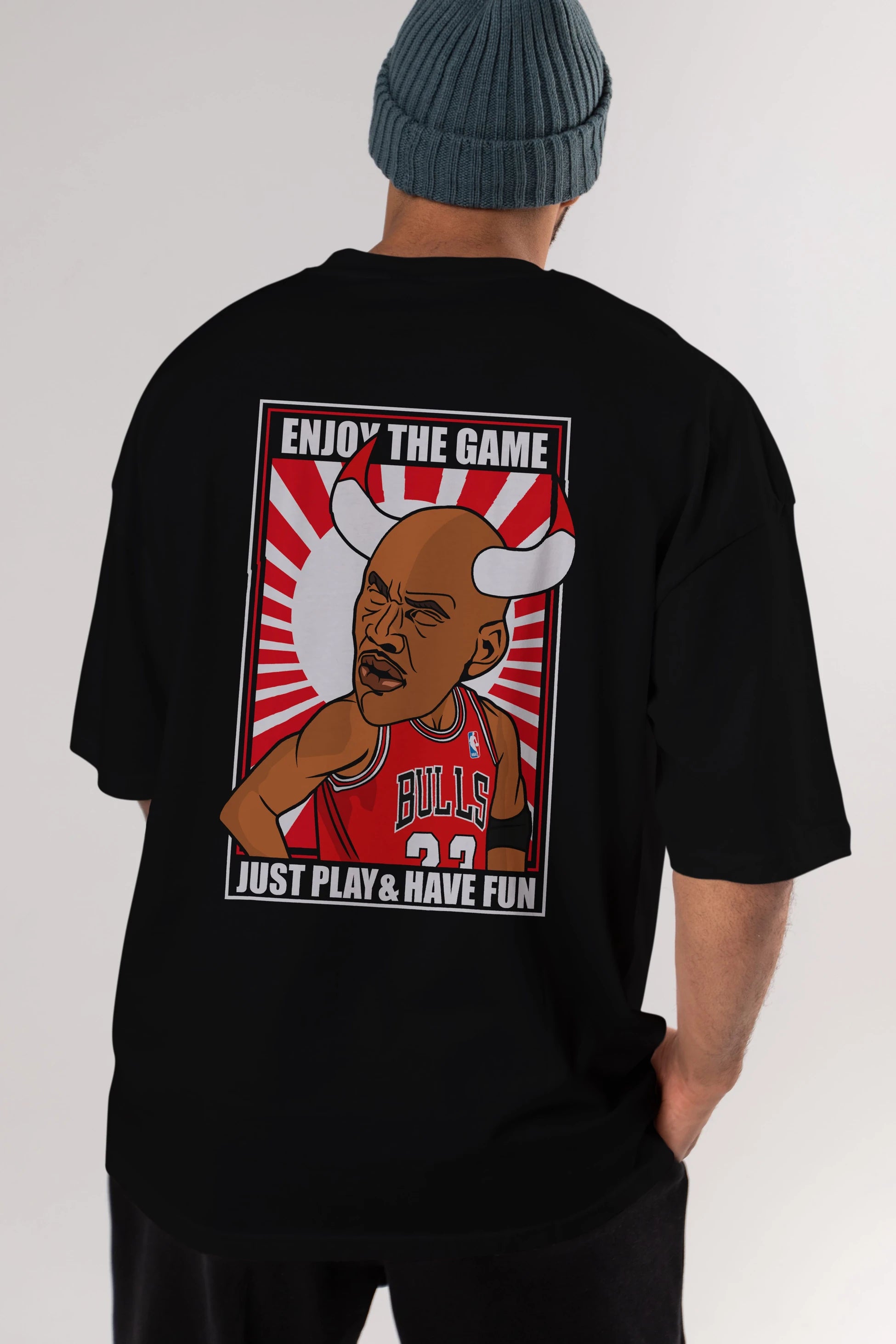 Michael Jordan Arka Baskılı Oversize t-shirt Erkek Kadın Unisex %100 Pamuk tişort