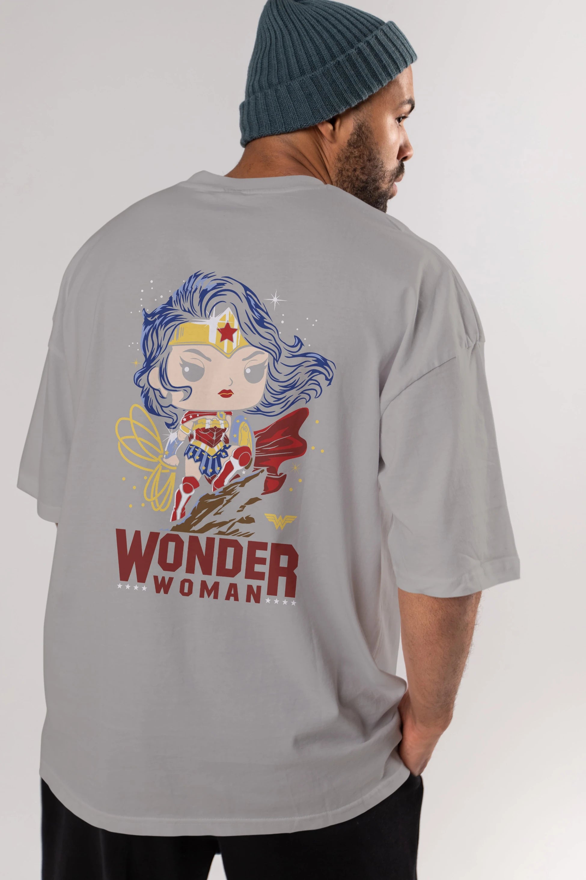Wonder Woman (2) Arka Baskılı Oversize t-shirt Erkek Kadın Unisex %100 Pamuk Bisiklet Yaka tişort