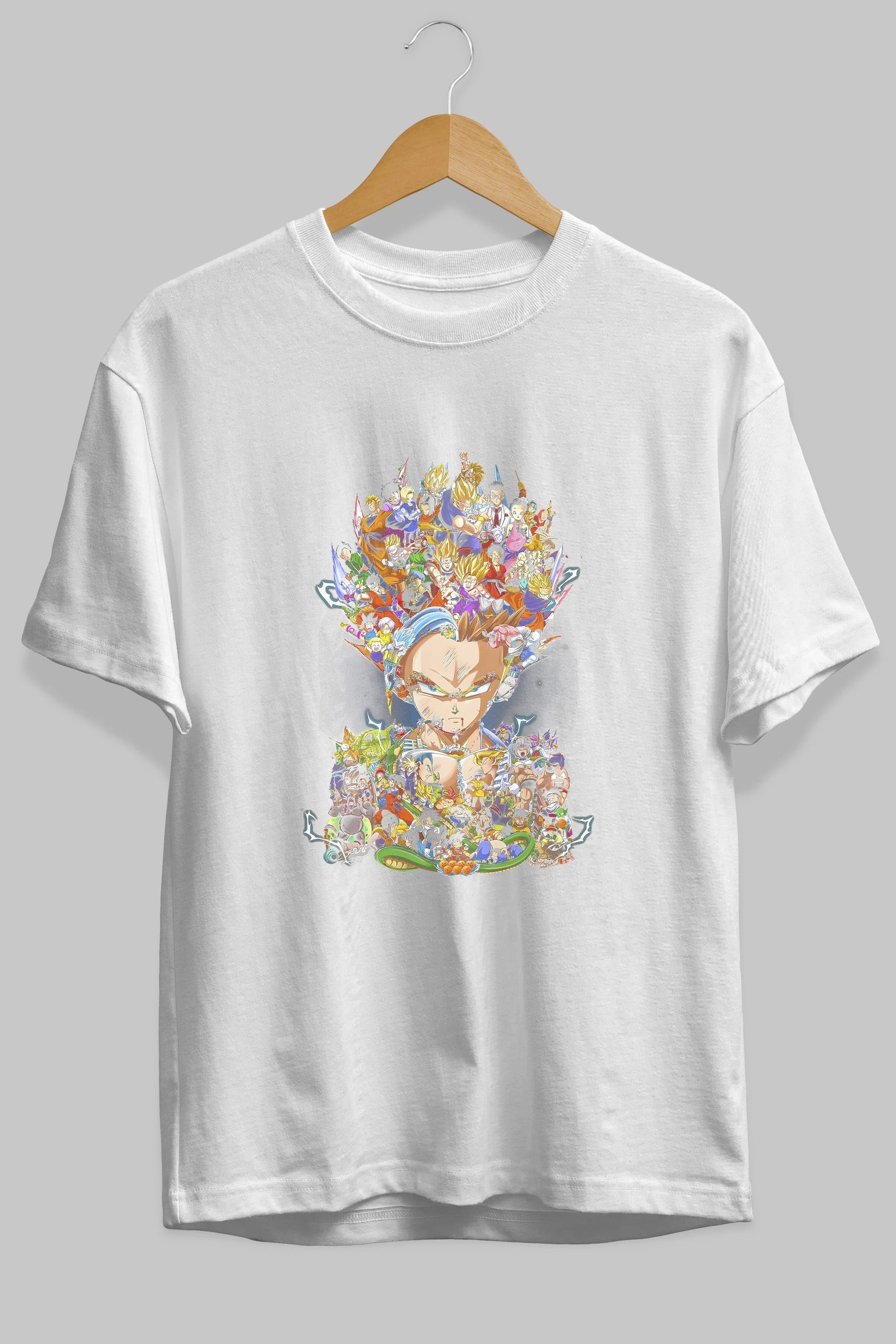 DRAGON BALL ART (2) Anime Ön Baskılı Oversize t-shirt %100 pamuk Erkek Kadın Unisex