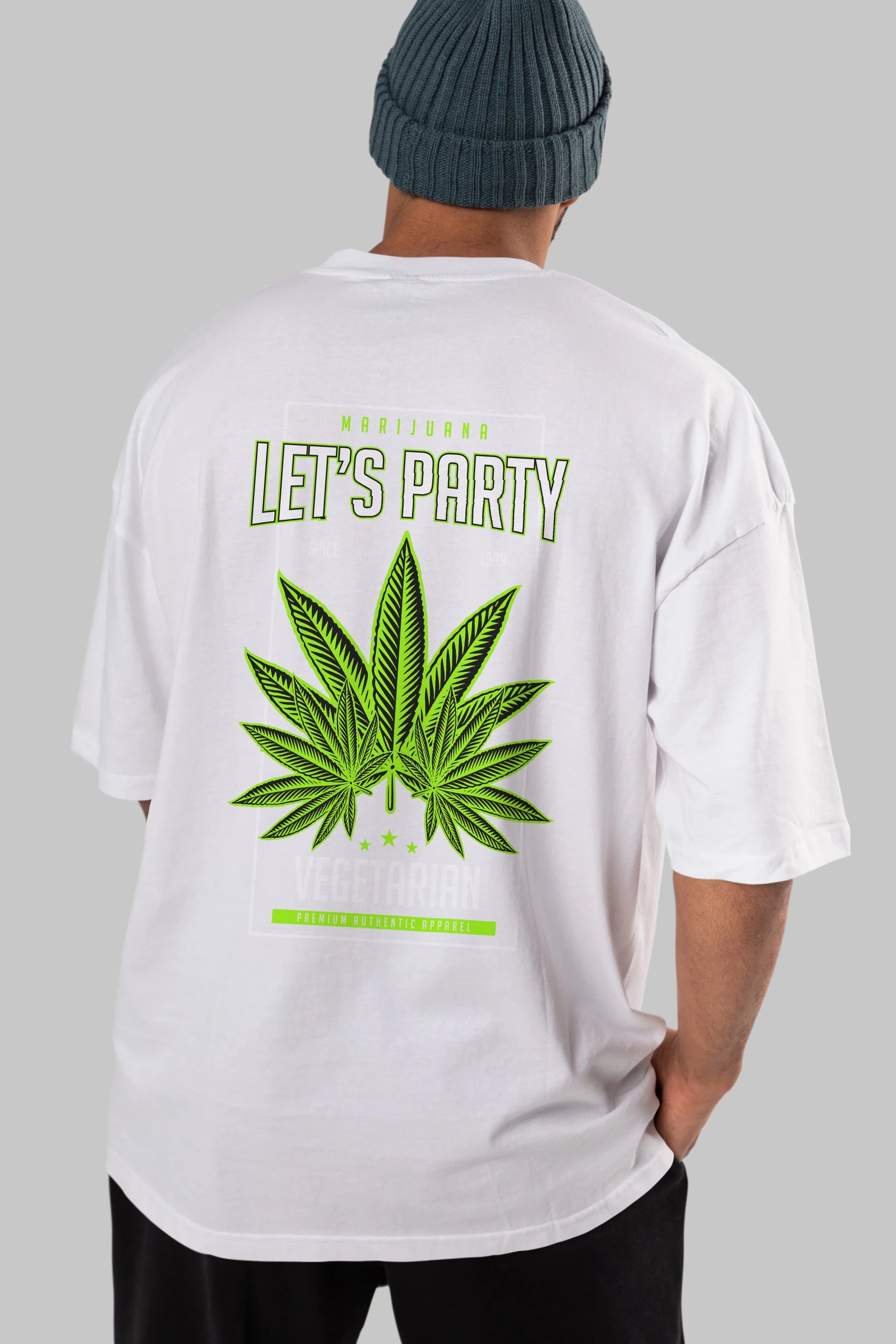 Lets Party Arka Baskılı Oversize t-shirt Erkek Kadın Unisex