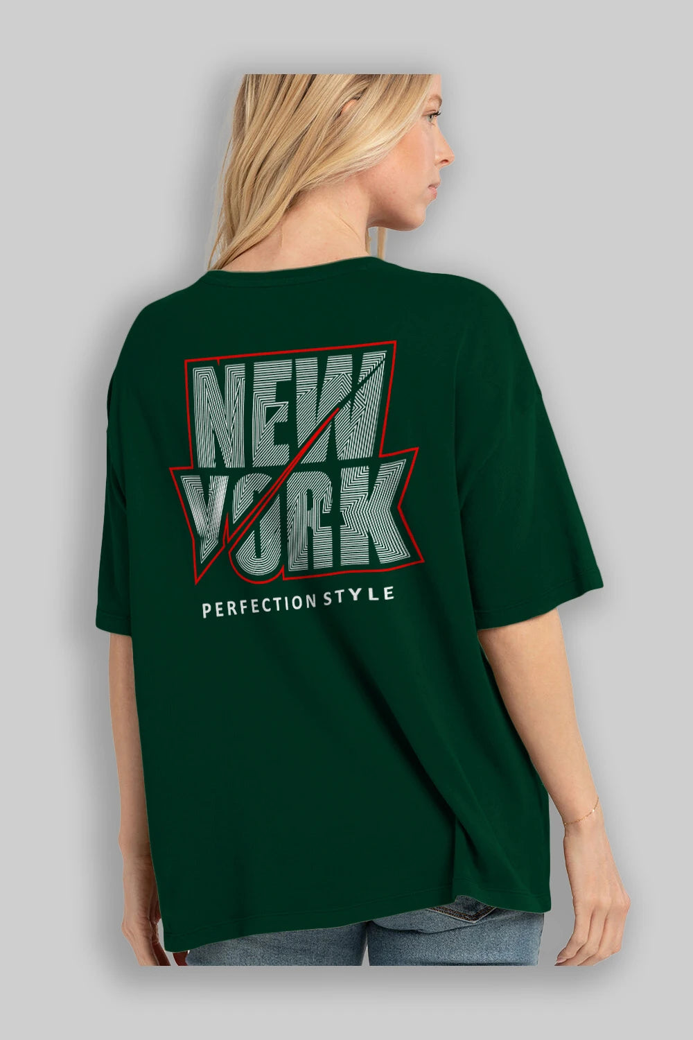 New York Perfection Style Arka Baskılı Oversize t-shirt Erkek Kadın Unisex