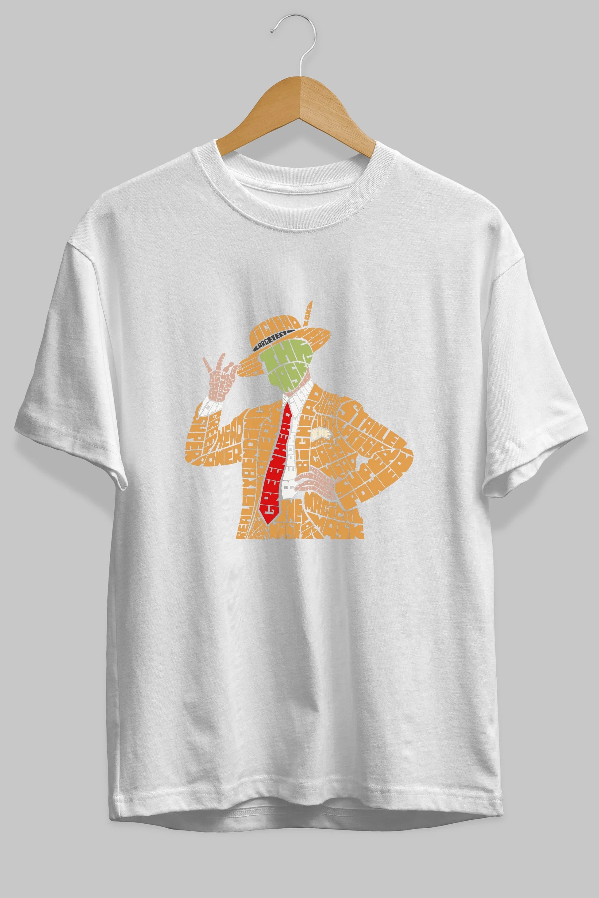 The Mask Ön Baskılı Oversize t-shirt %100 pamuk Erkek Kadın Unisex
