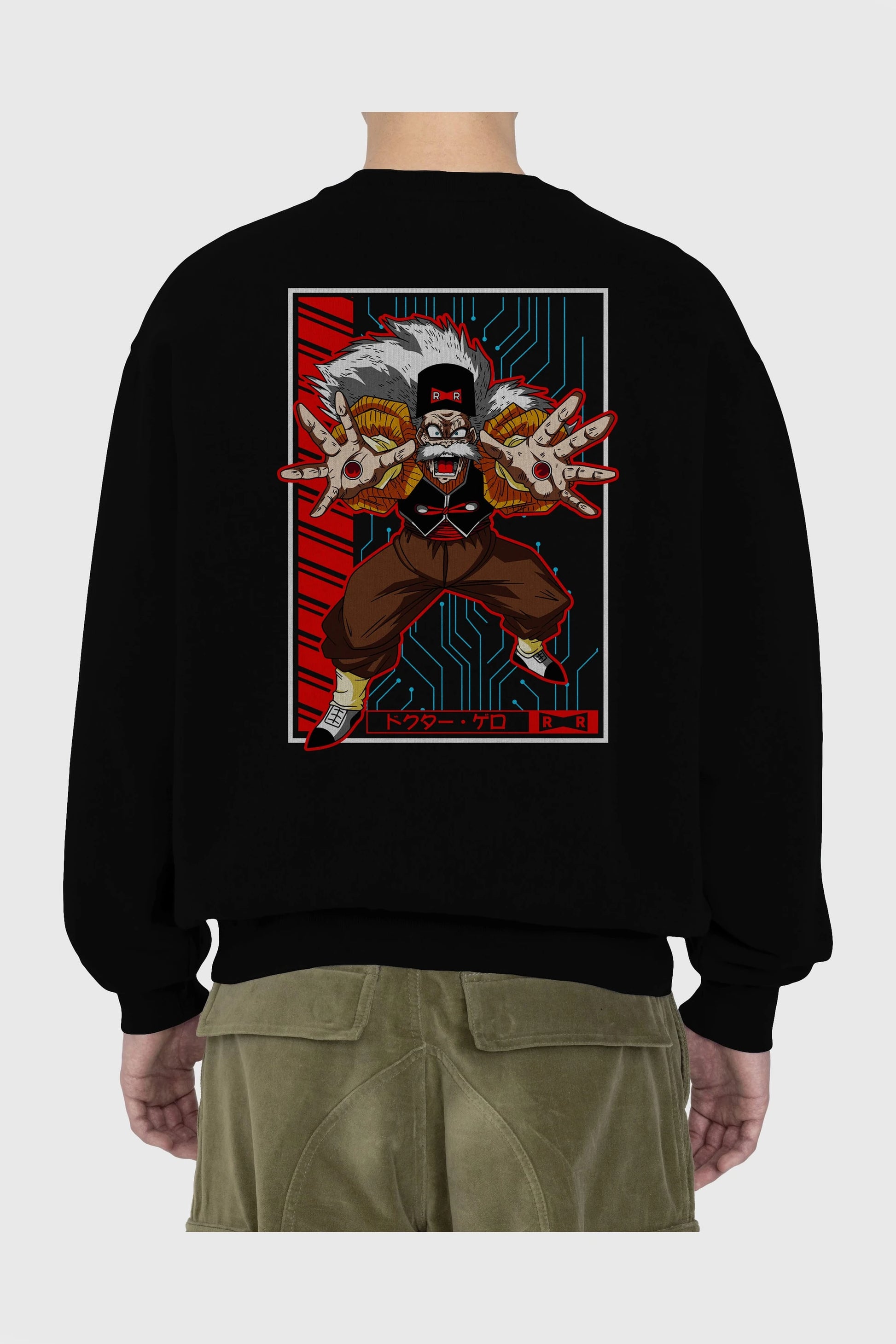 DragonBall DrMakigero Anime Arka Baskılı Oversize Sweatshirt Erkek Kadın Unisex