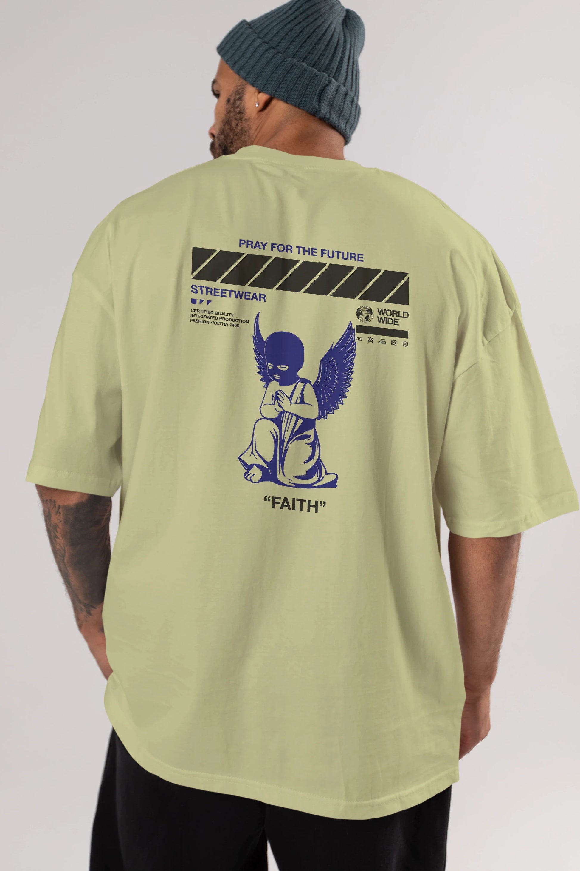 Pray for The Future Arka Baskılı Oversize t-shirt Erkek Kadın Unisex