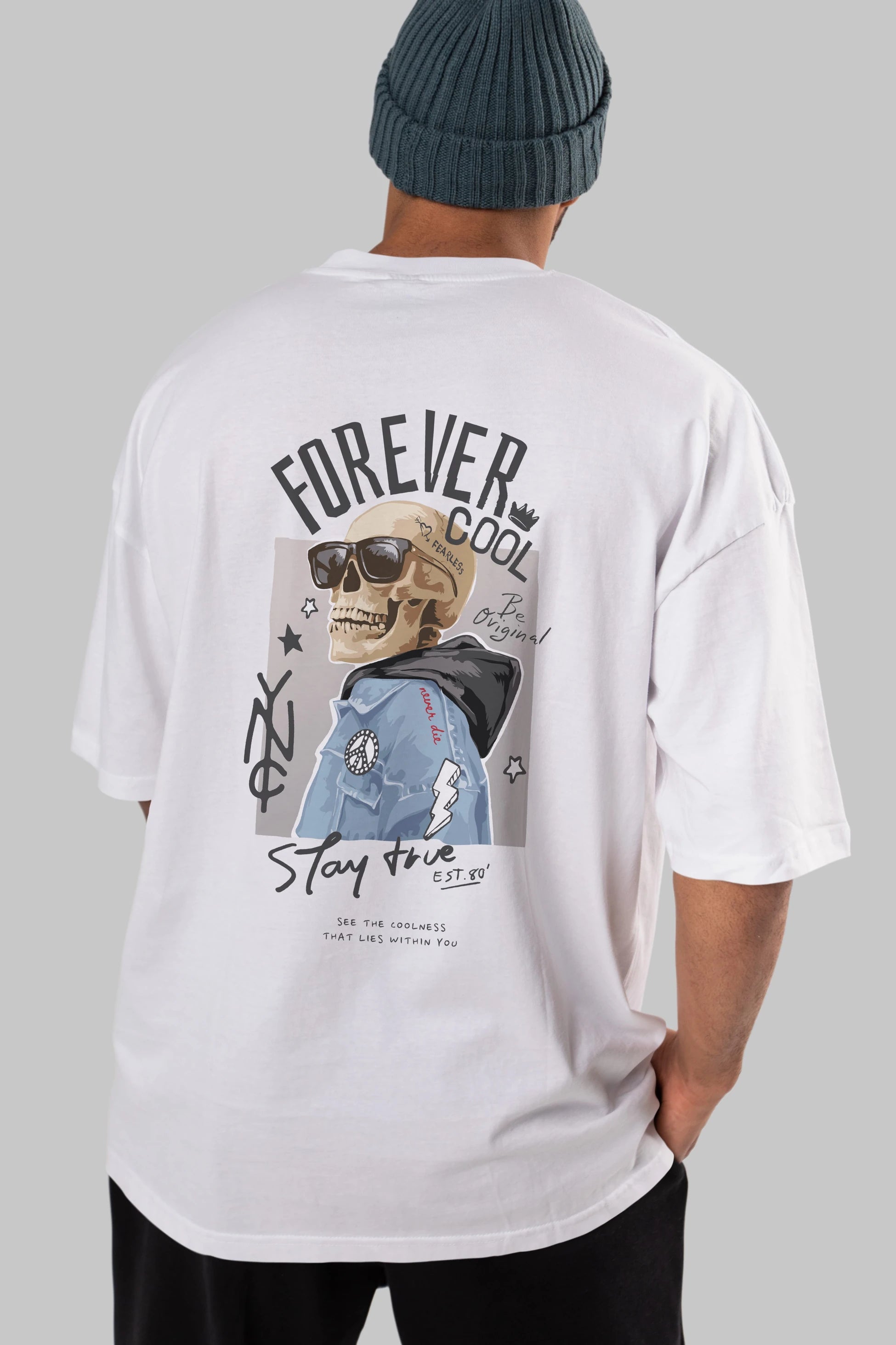Teddy Bear Forever Cool Arka Baskılı Oversize t-shirt Erkek Kadın Unisex %100 Pamuk
