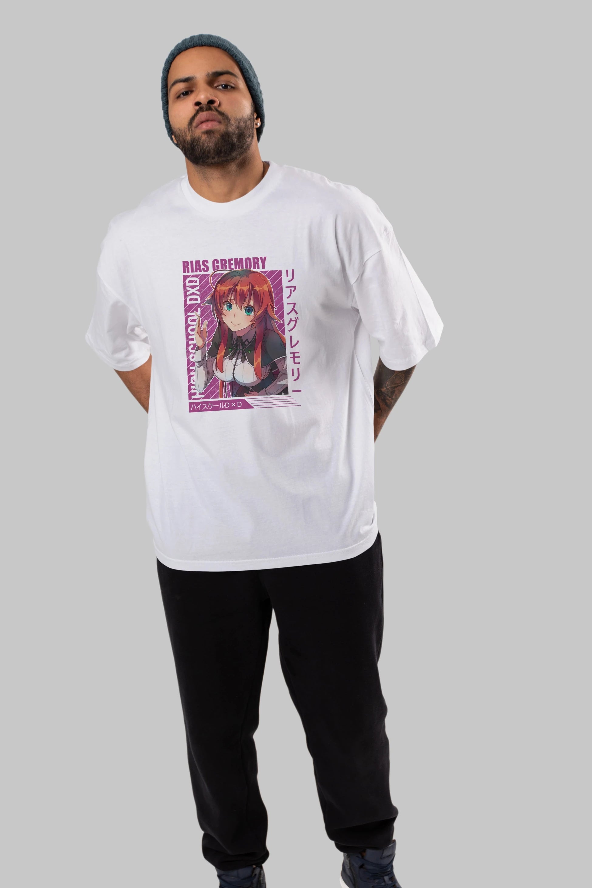 Rias Gremory 10 Anime Ön Baskılı Oversize t-shirt %100 pamuk Erkek Kadın Unisex