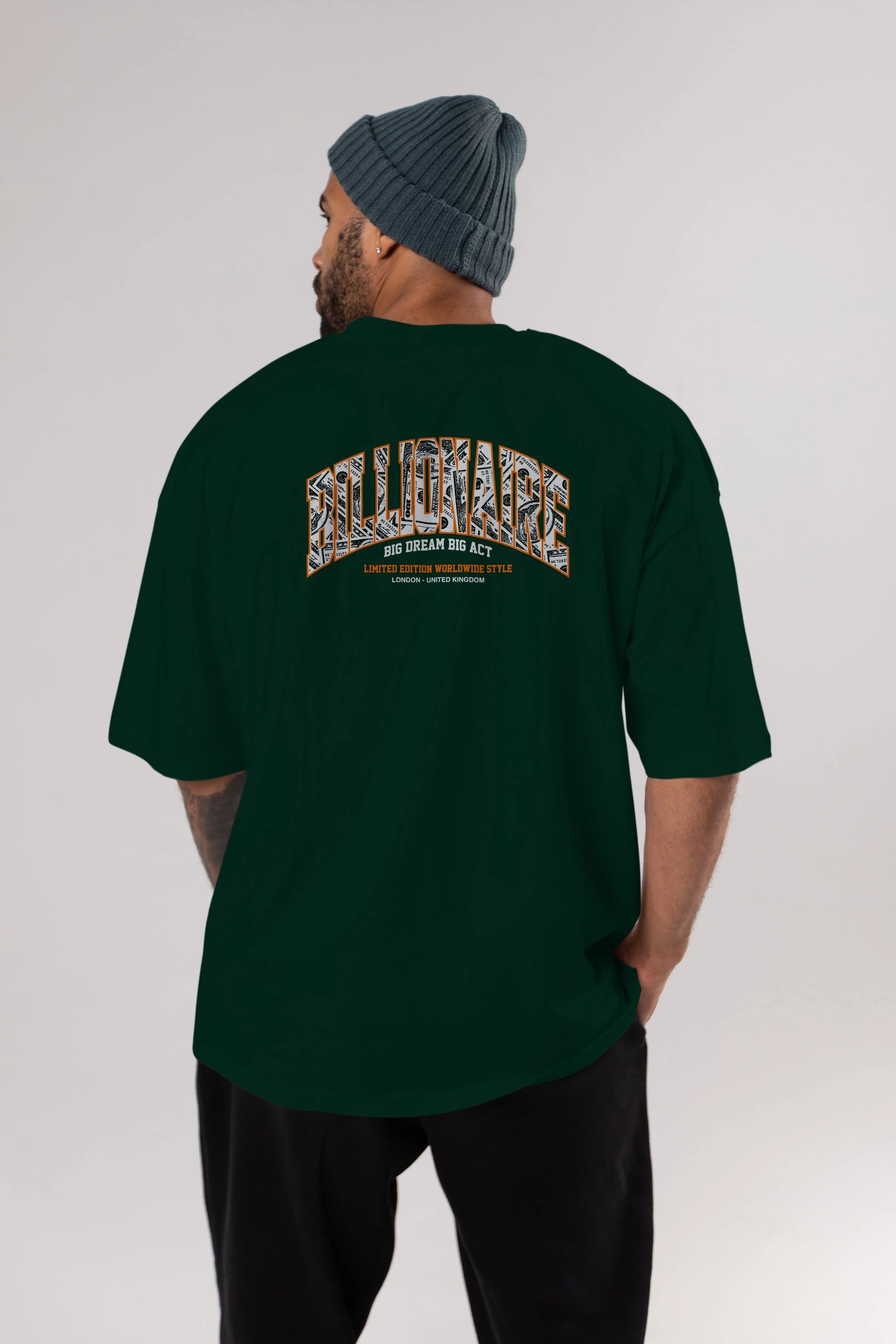 Billionaire Arka Baskılı Oversize t-shirt Erkek Kadın Unisex