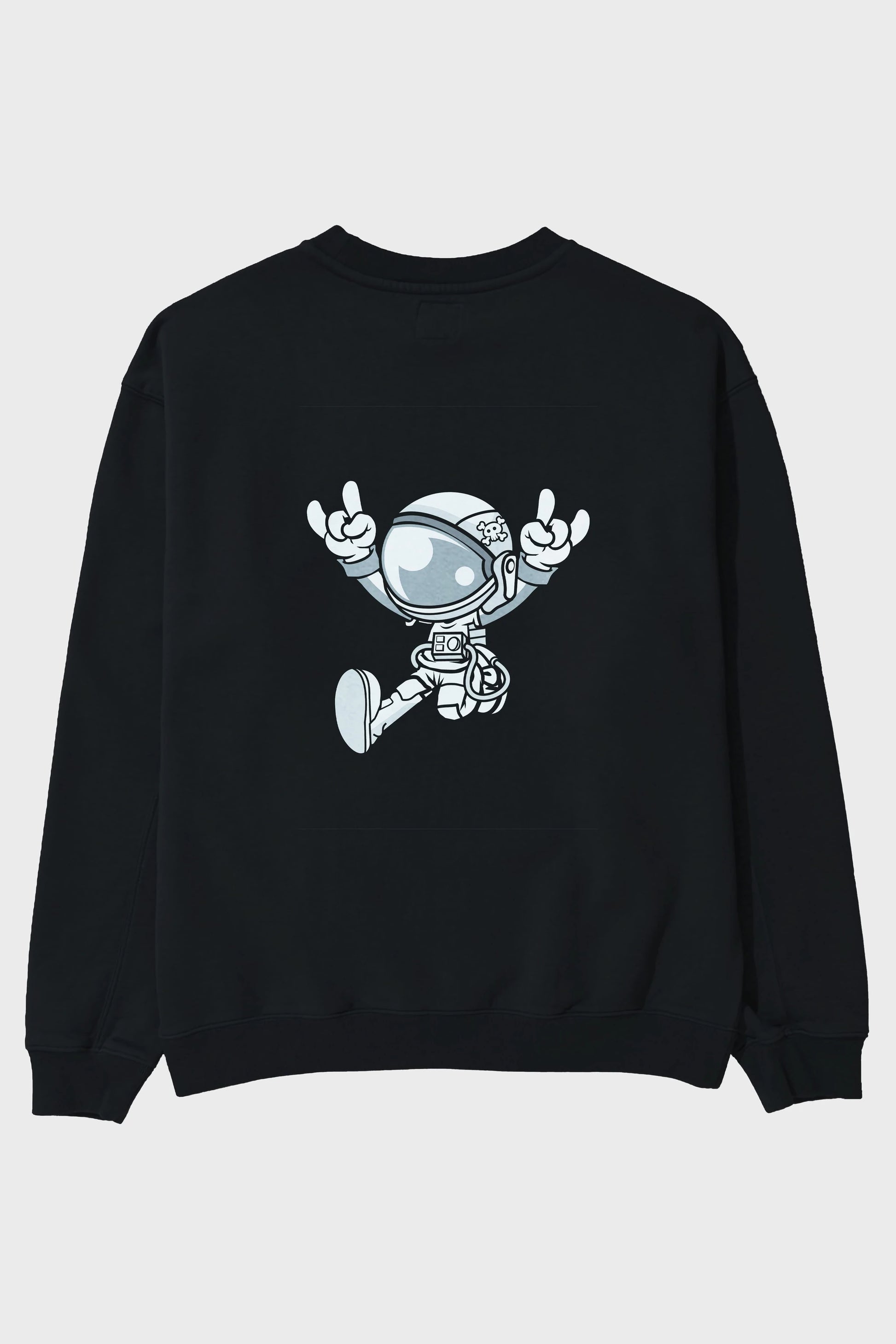 Astronaut Metal Arka Baskılı Oversize Sweatshirt Erkek Kadın Unisex