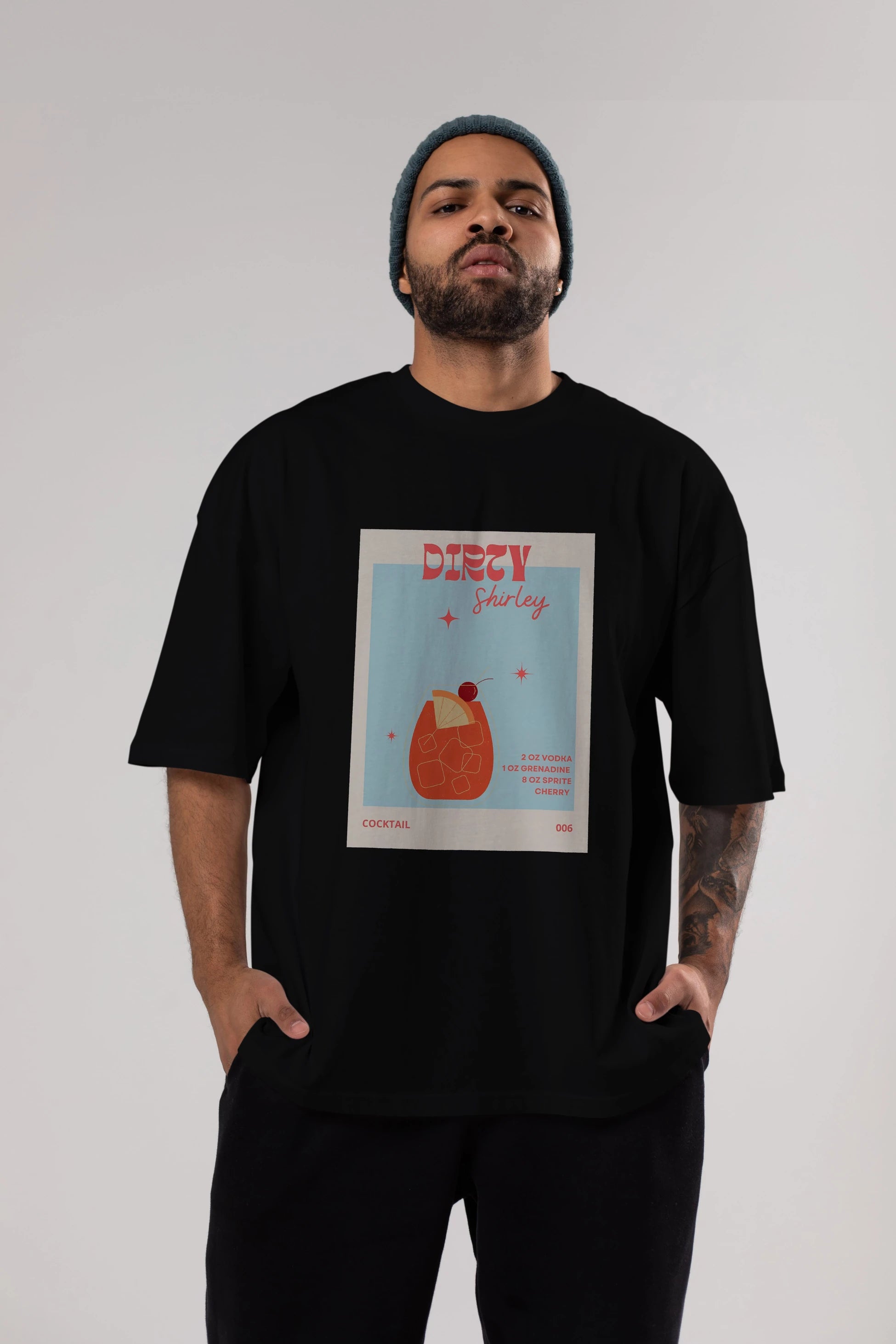Dirty Shirley Ön Baskılı Oversize t-shirt Erkek Kadın Unisex %100 Pamuk Bisiklet Yaka tişort