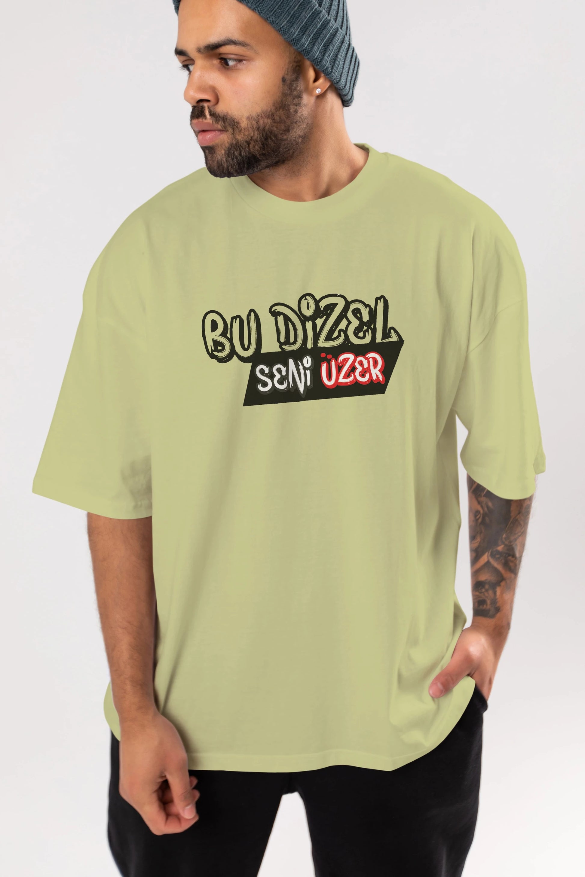 Bu Dizel Seni Üzer Ön Baskılı Oversize t-shirt %100 pamuk Erkek Kadın Unisex