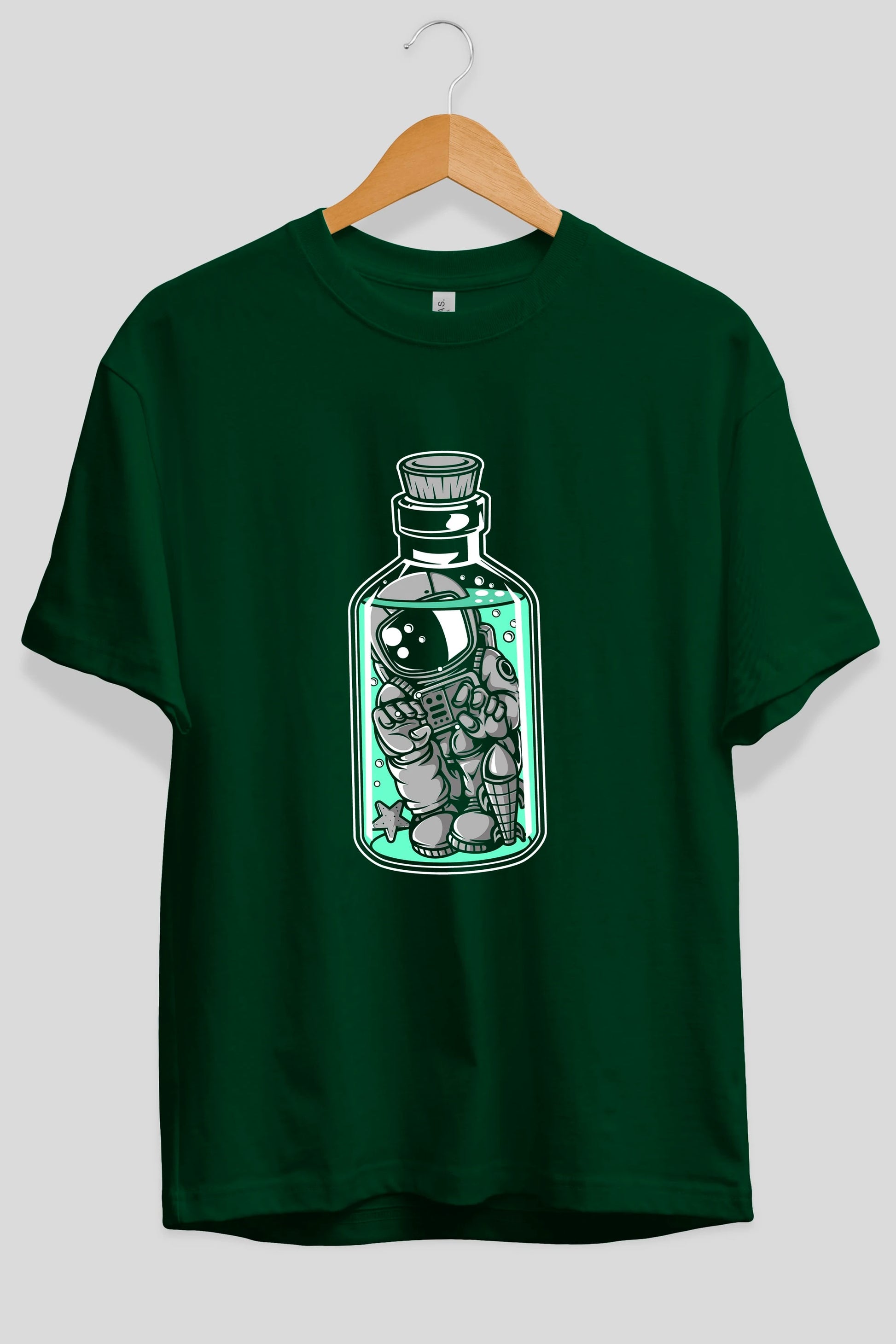 Astronaut in The Bottle Ön Baskılı Oversize t-shirt Erkek Kadın Unisex