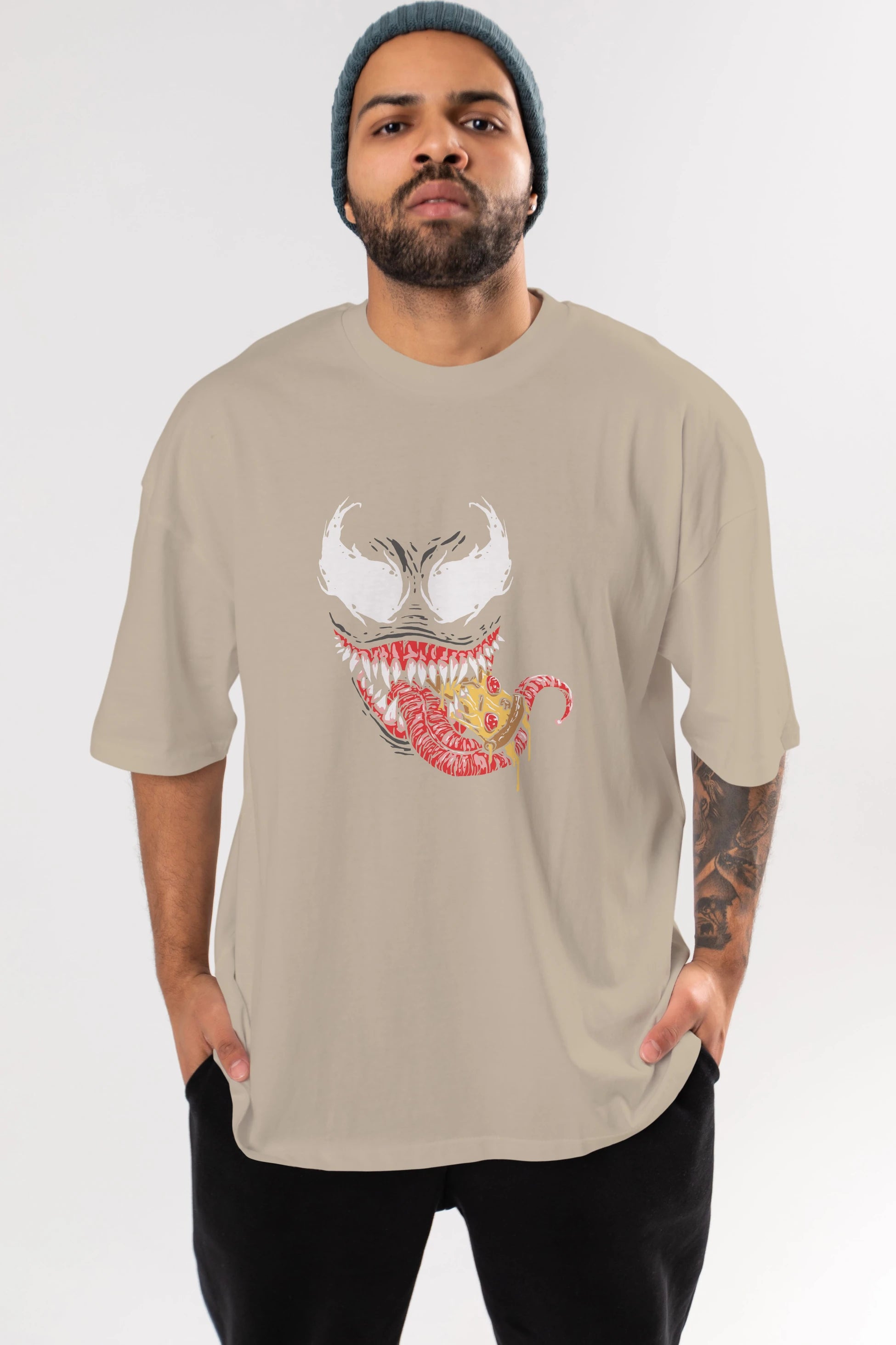 Venom (1) Ön Baskılı Oversize t-shirt Erkek Kadın Unisex %100 Pamuk Bisiklet Yaka tişort